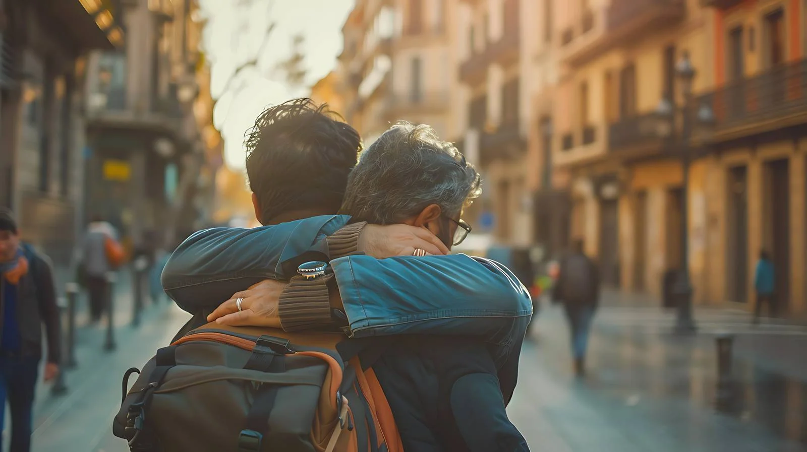 Embracing Men on Street — free download from Dotvec