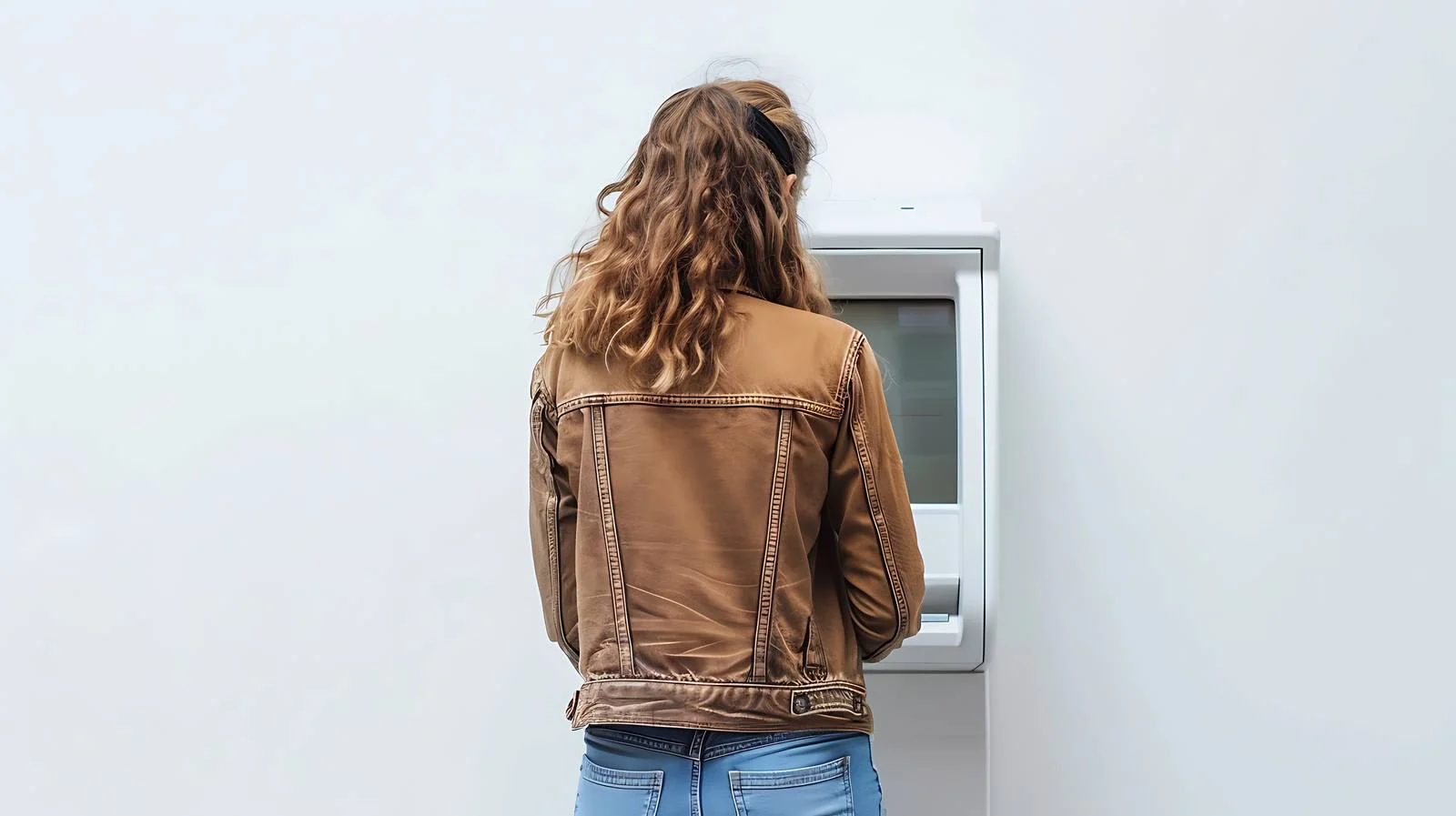 Woman Using Cash Machine — free download from Dotvec