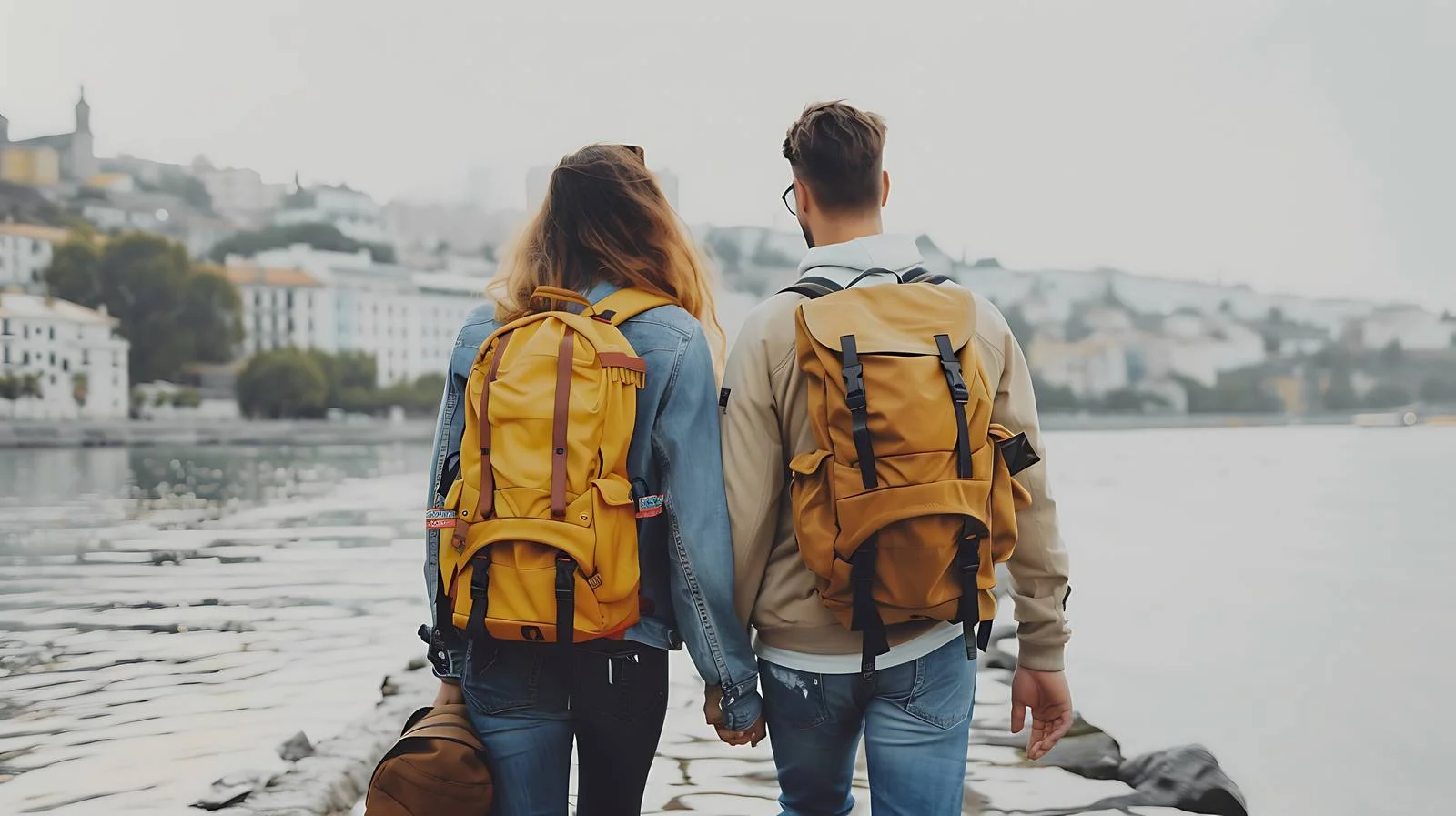 Young Couple Backpacking Journey — free download from Dotvec