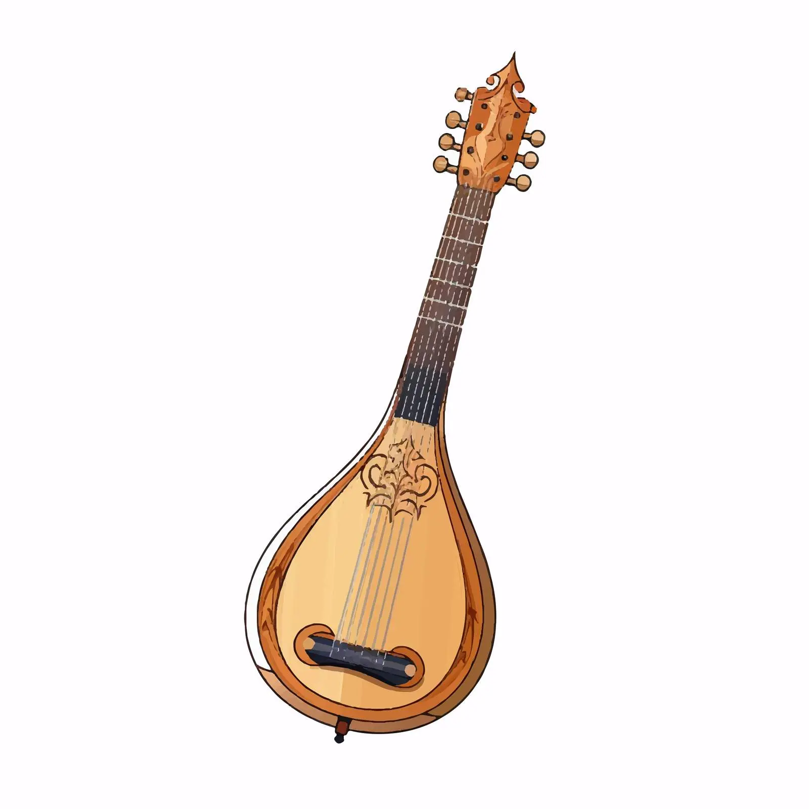 Rebab Music Instrument Line Vector Illustration — free download from Dotvec