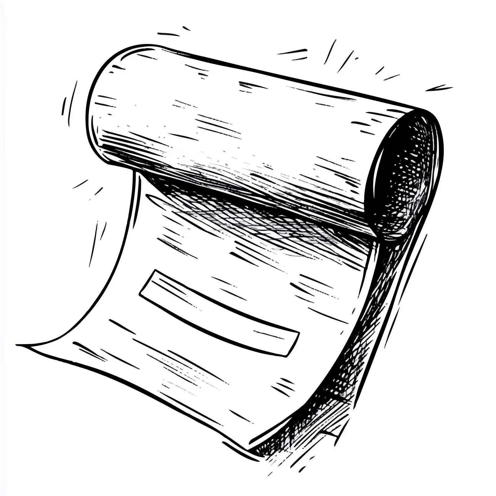 Black and White Cartoon Receipt Paper Vector — free download from Dotvec