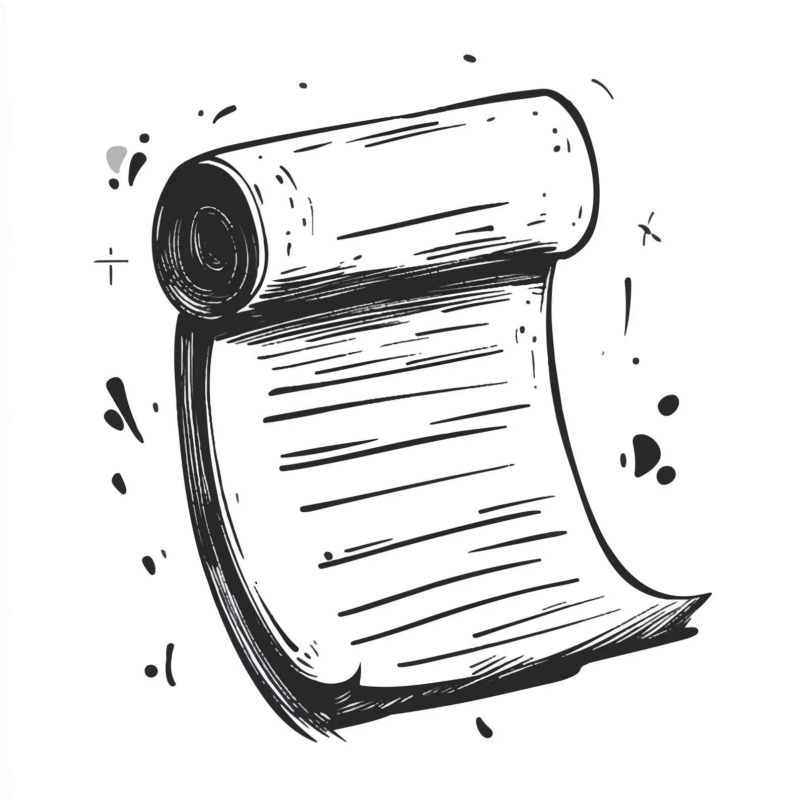 Black and White Receipt Paper Vector Illustration — free download from Dotvec