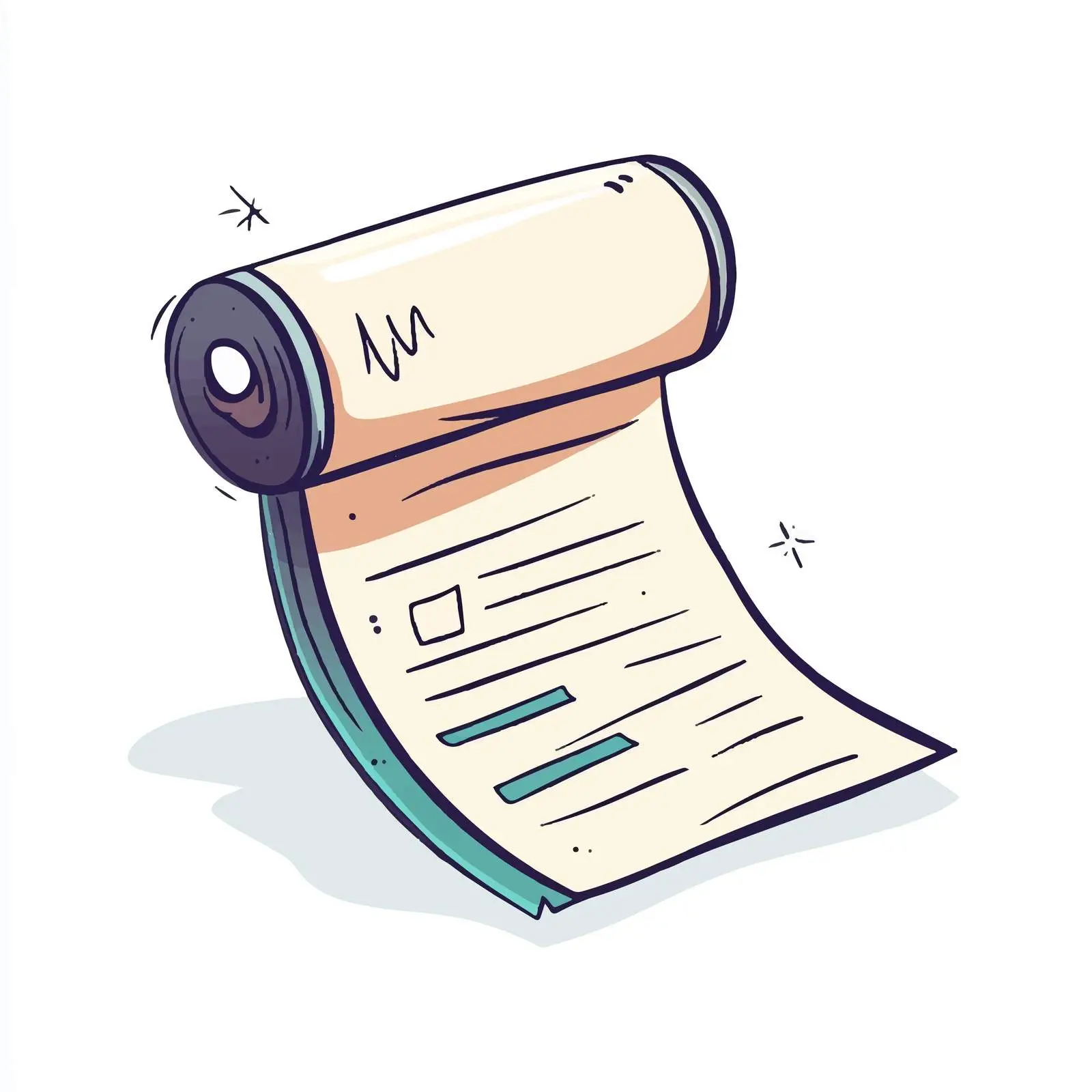 Cartoon Vector Illustration of Receipt Paper – free ticket image from Dotvec