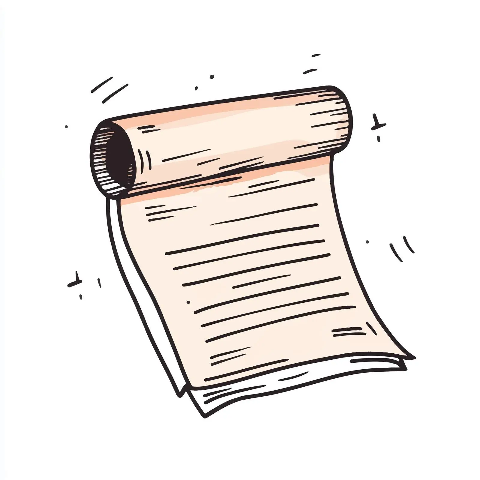 Hand-Drawn Cartoon Receipt Paper Vector Illustration — free download from Dotvec