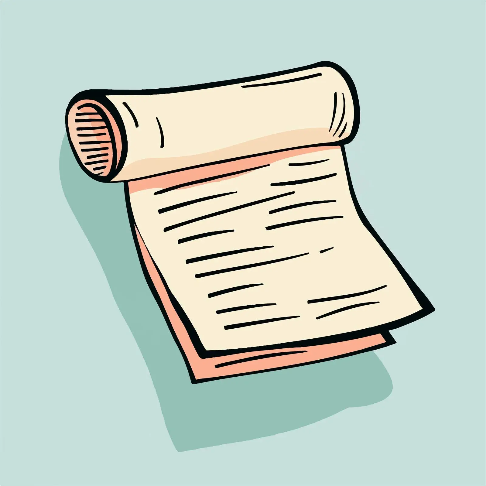 Hand-Drawn Cartoon Receipt Paper Vector Illustration — free download from Dotvec