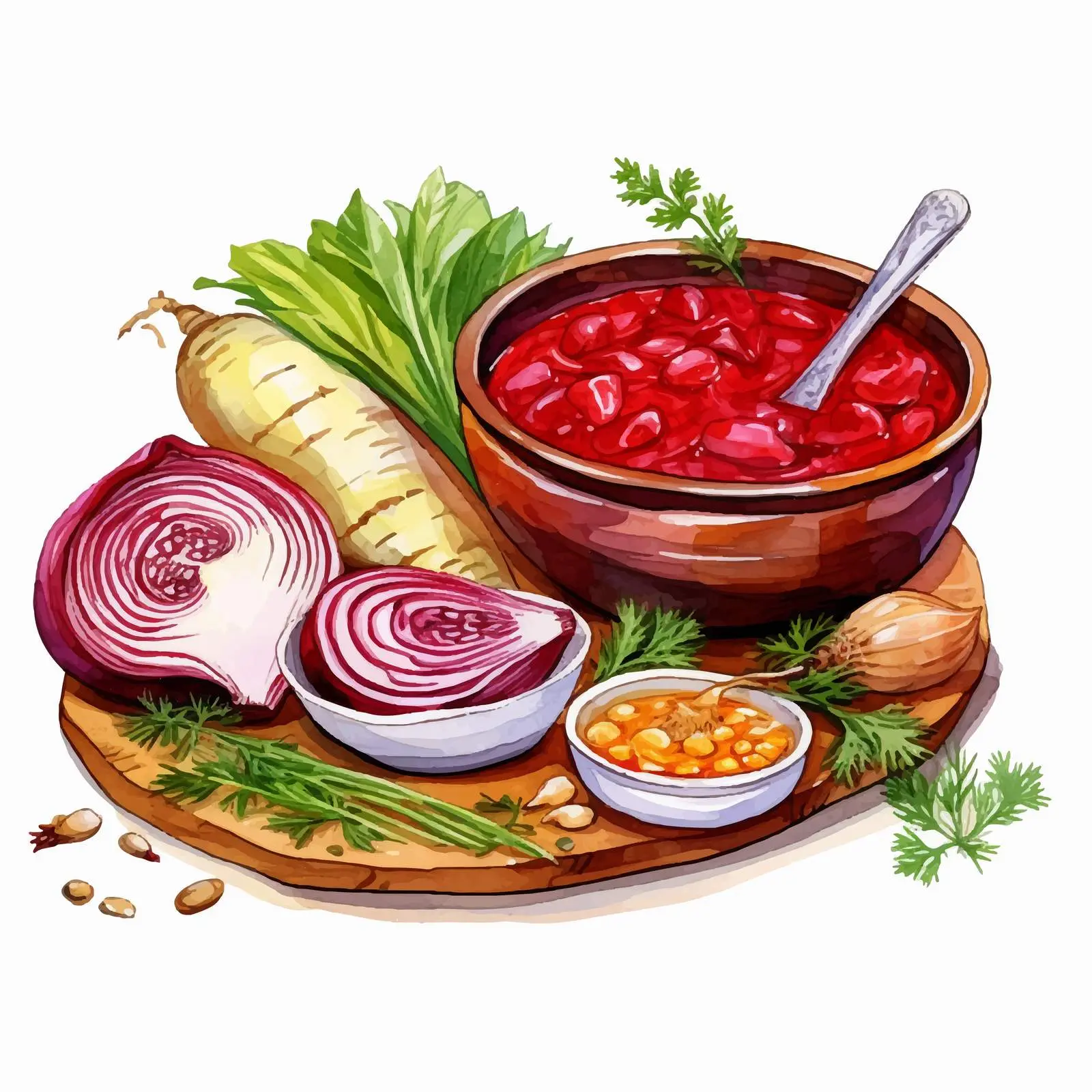 Borscht Vegetable Ingredients for Delicious Recipe – free seasoning image from Dotvec