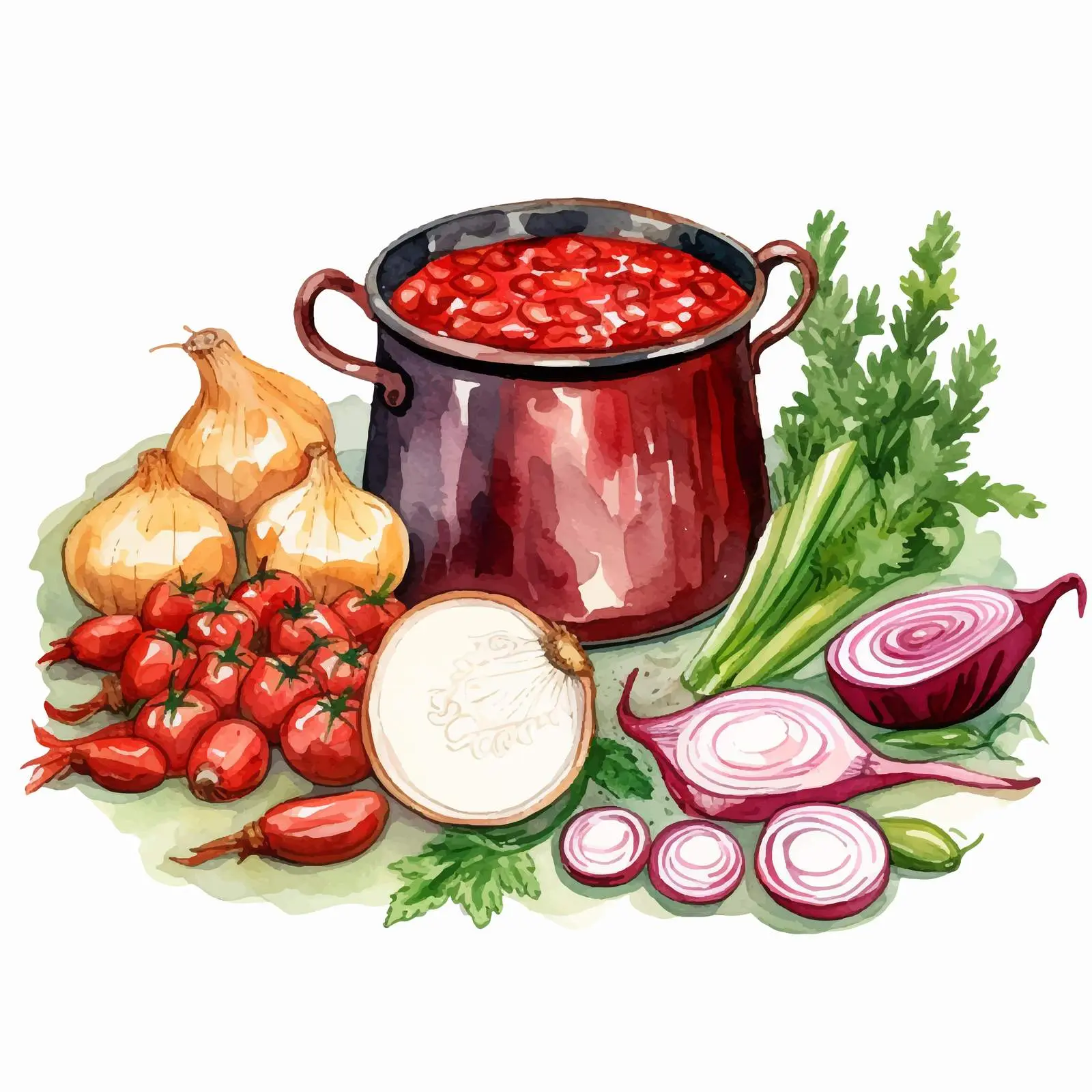 Borscht Recipe with Fresh Vegetable Ingredients – free onions image from Dotvec