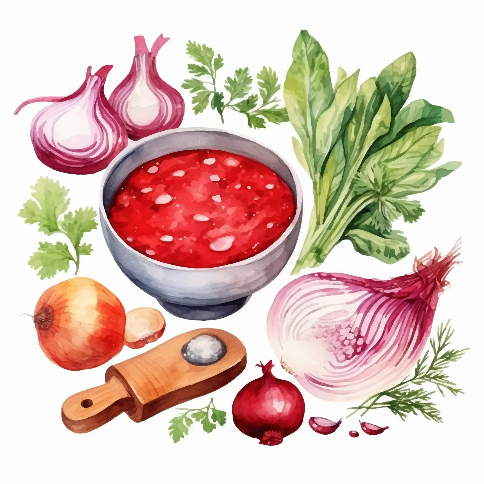 Delicious Borscht Recipe with Fresh Vegetables – free onions image from Dotvec