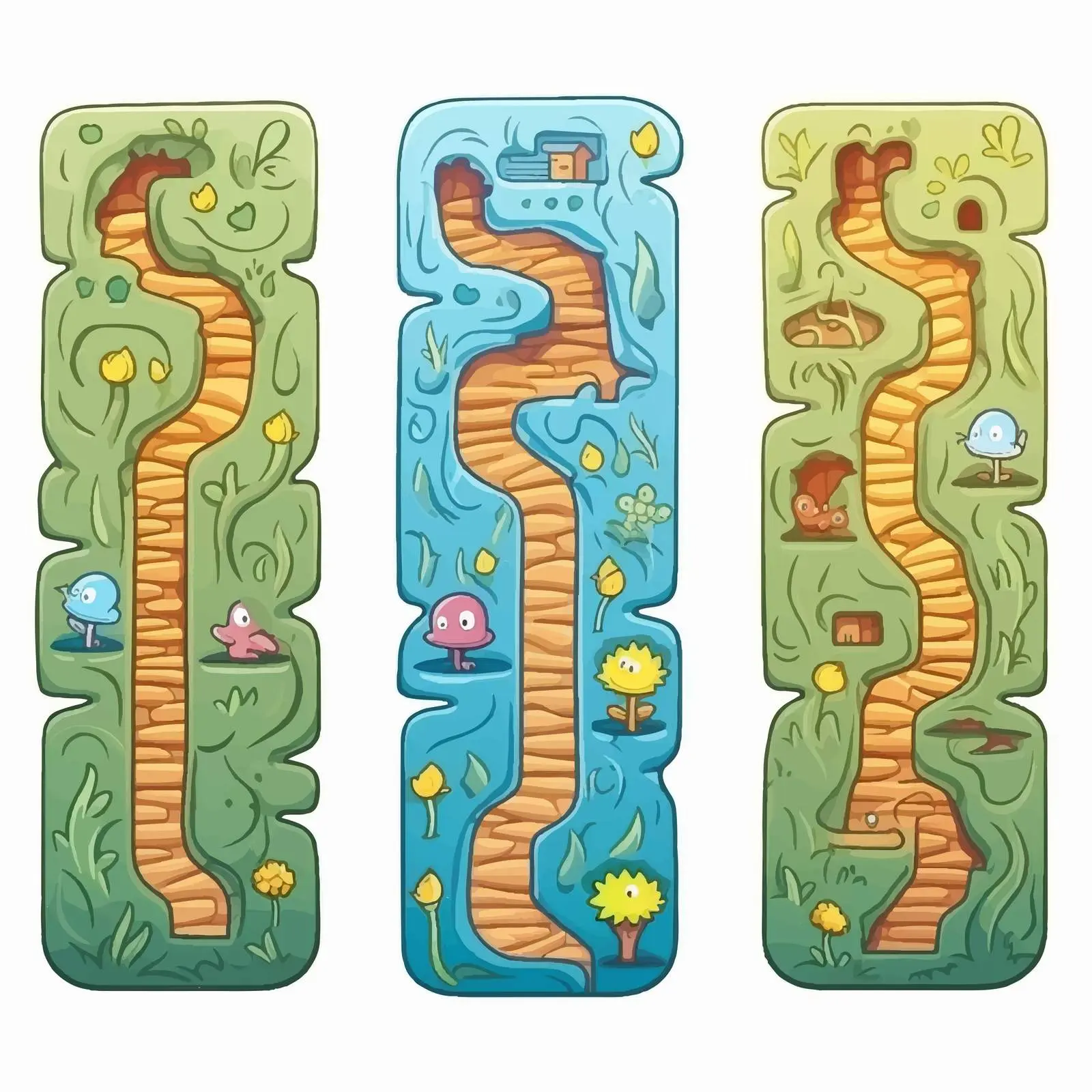 Kid-Friendly Rectangle Maze with Three Entrances – free family friendly image from Dotvec
