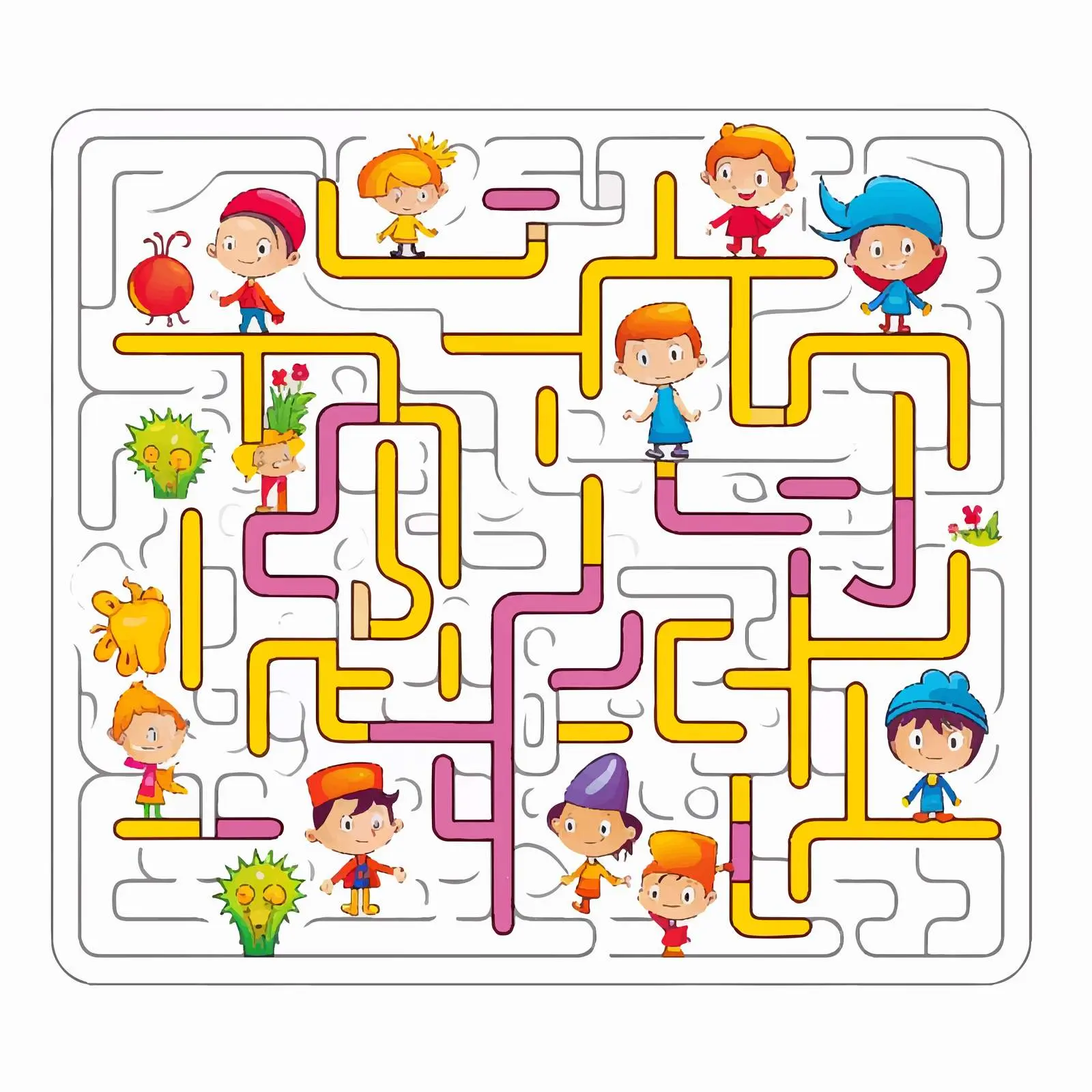 Fun Rectangle Maze Game for Kids — free download from Dotvec