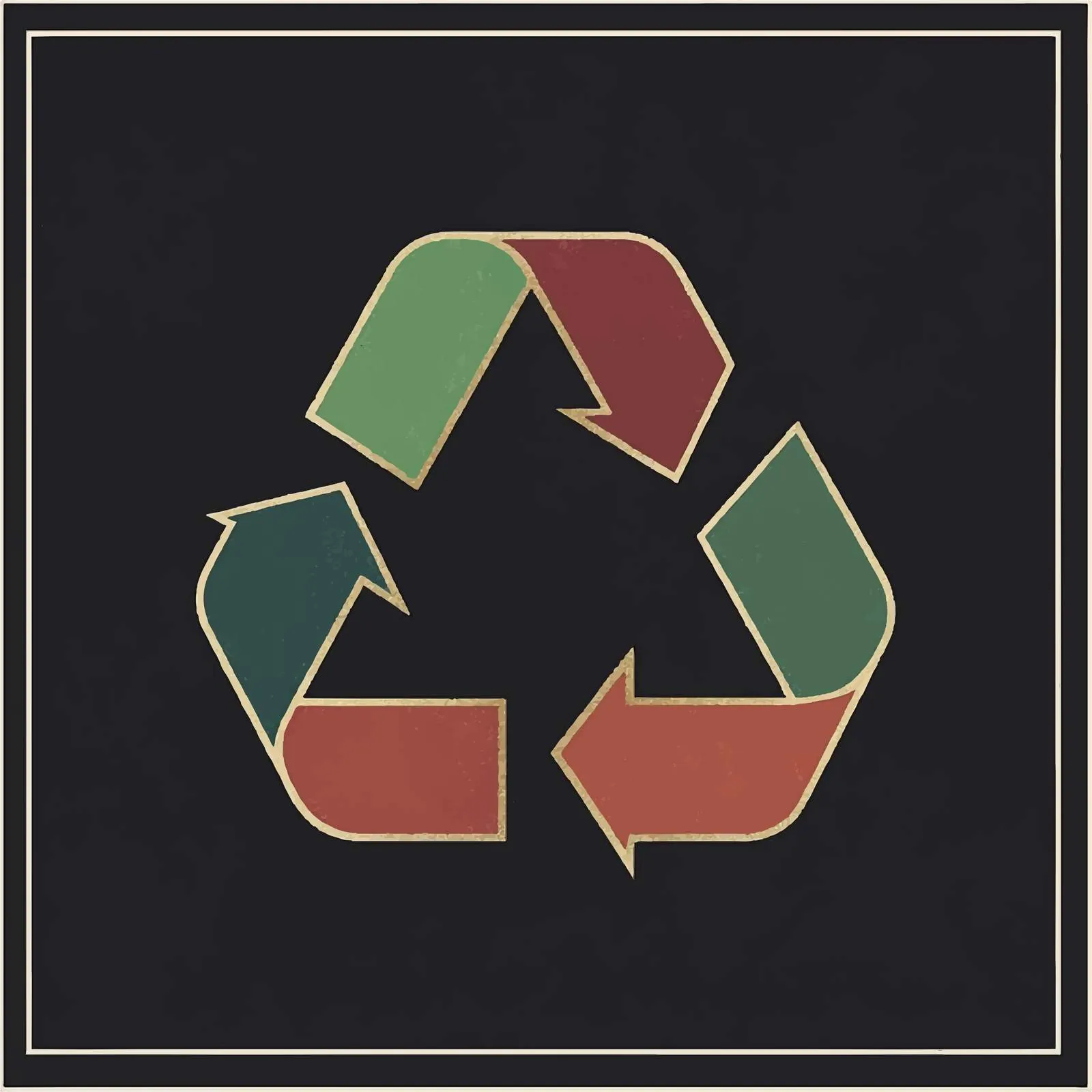 Flat Vector Recycle Sign in Frame Illustration — free download from Dotvec