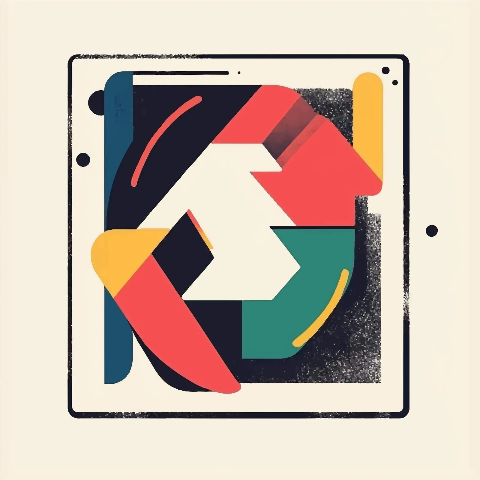 Flat Vector Recycle Sign Illustration in Frame — free download from Dotvec