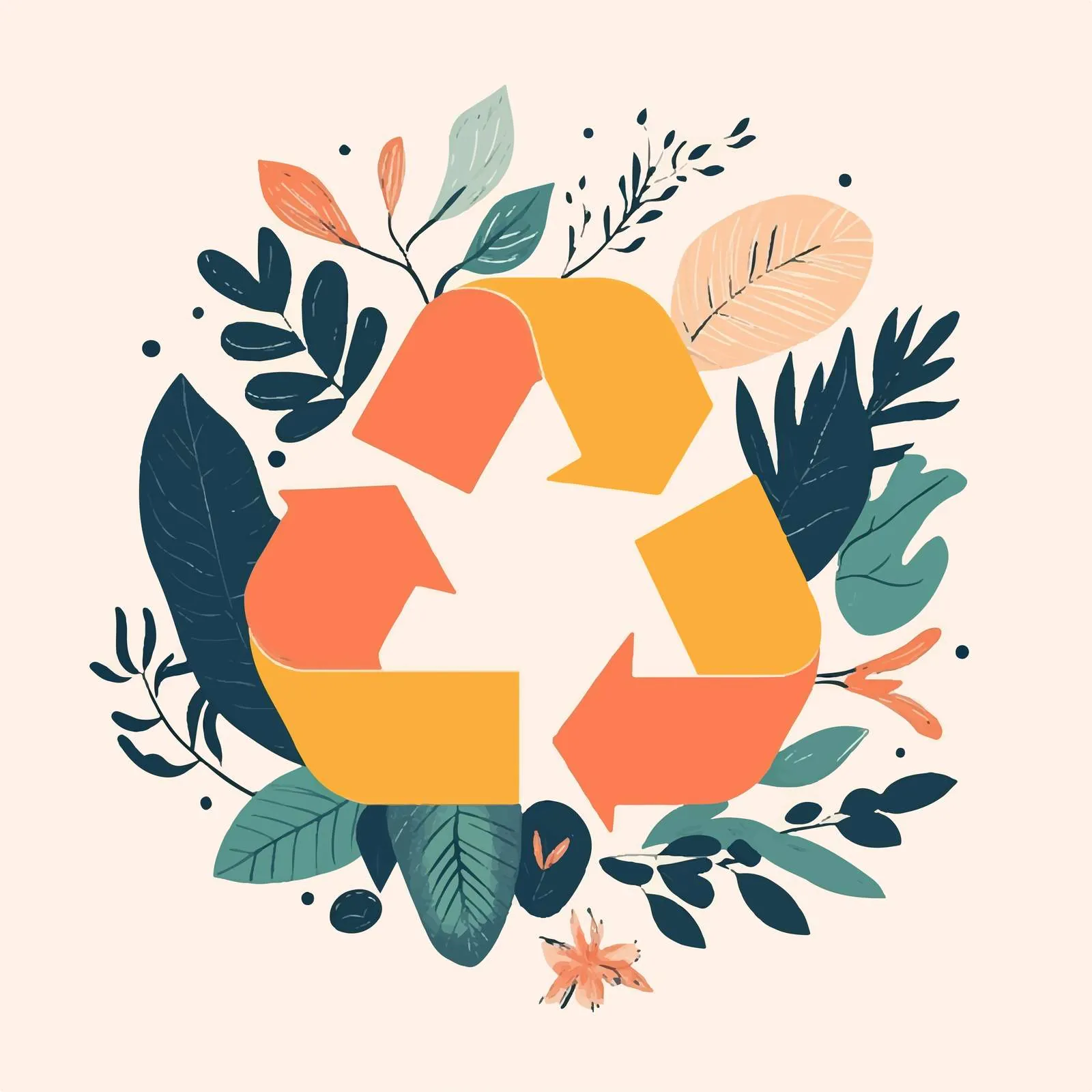 Flat Vector Recycle Sign Illustration in Frame — free download from Dotvec