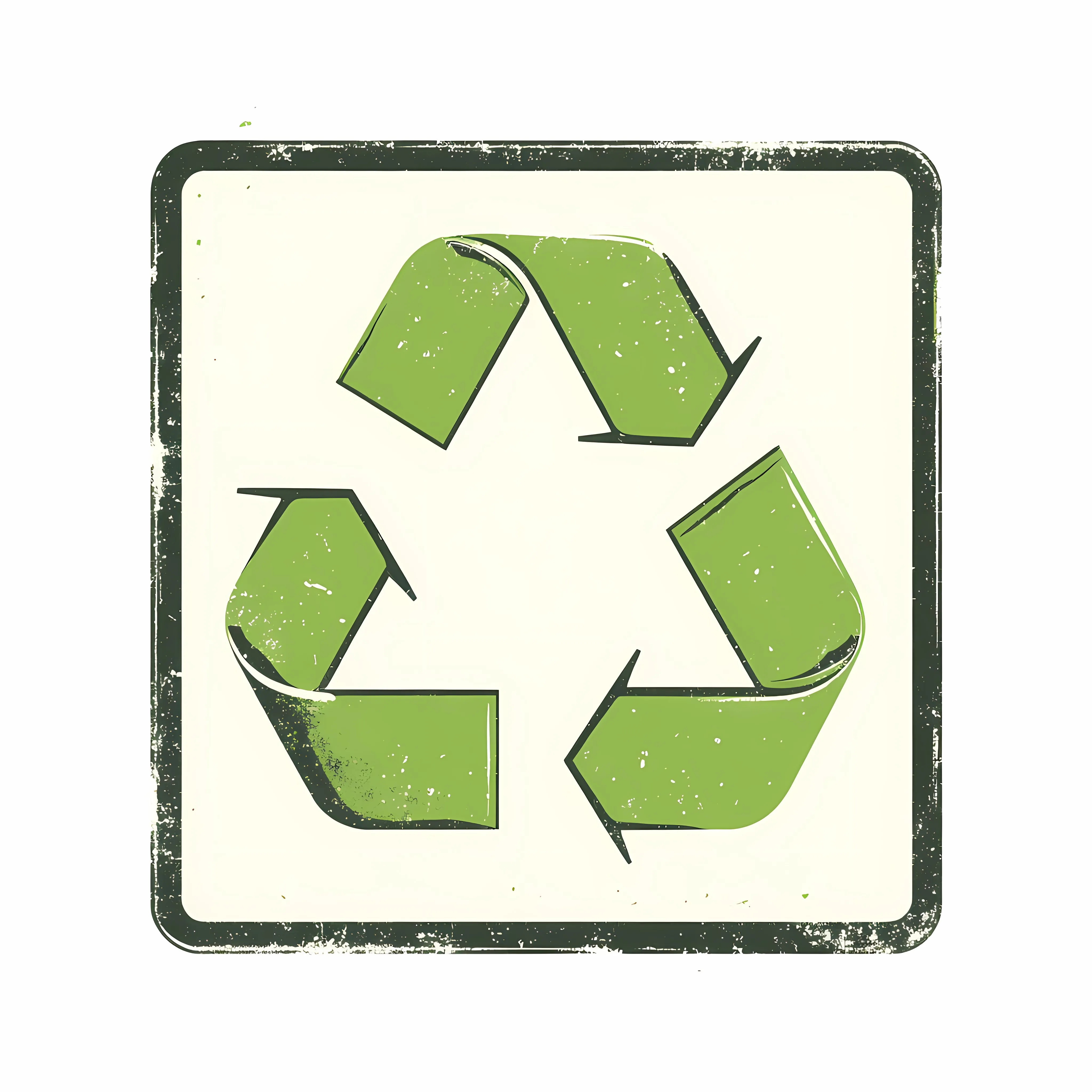 Flat Vector Recycle Sign in Frame Illustration — free download from Dotvec
