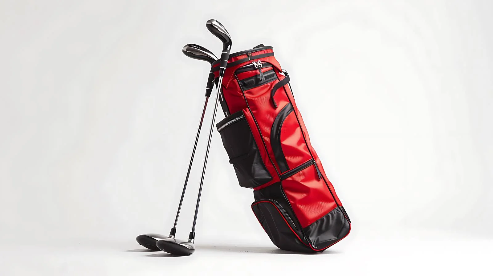 Sleek Red and Black Golf Bag with Clubs — free download from Dotvec
