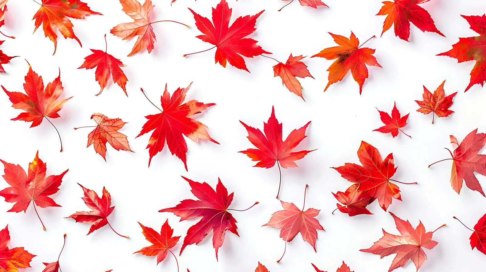 Red Autumn Maple Leaf Pattern on White Background – free seasonal art image from Dotvec