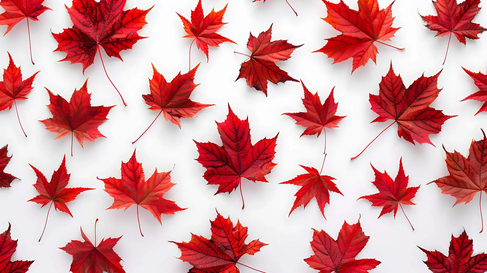Red Autumn Maple Leaf Pattern on White Background — free download from Dotvec