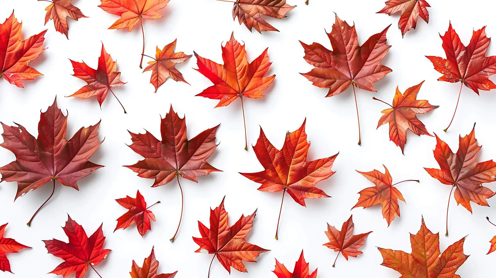 Red Autumn Maple Leaf Pattern on White Background — free download from Dotvec