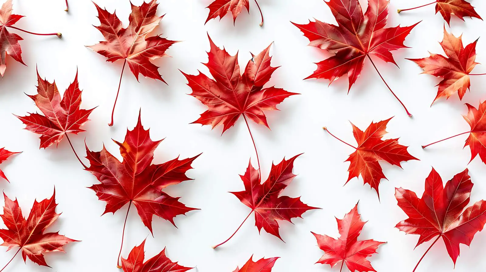 Red Autumn Maple Leaf Pattern on White Background — free download from Dotvec