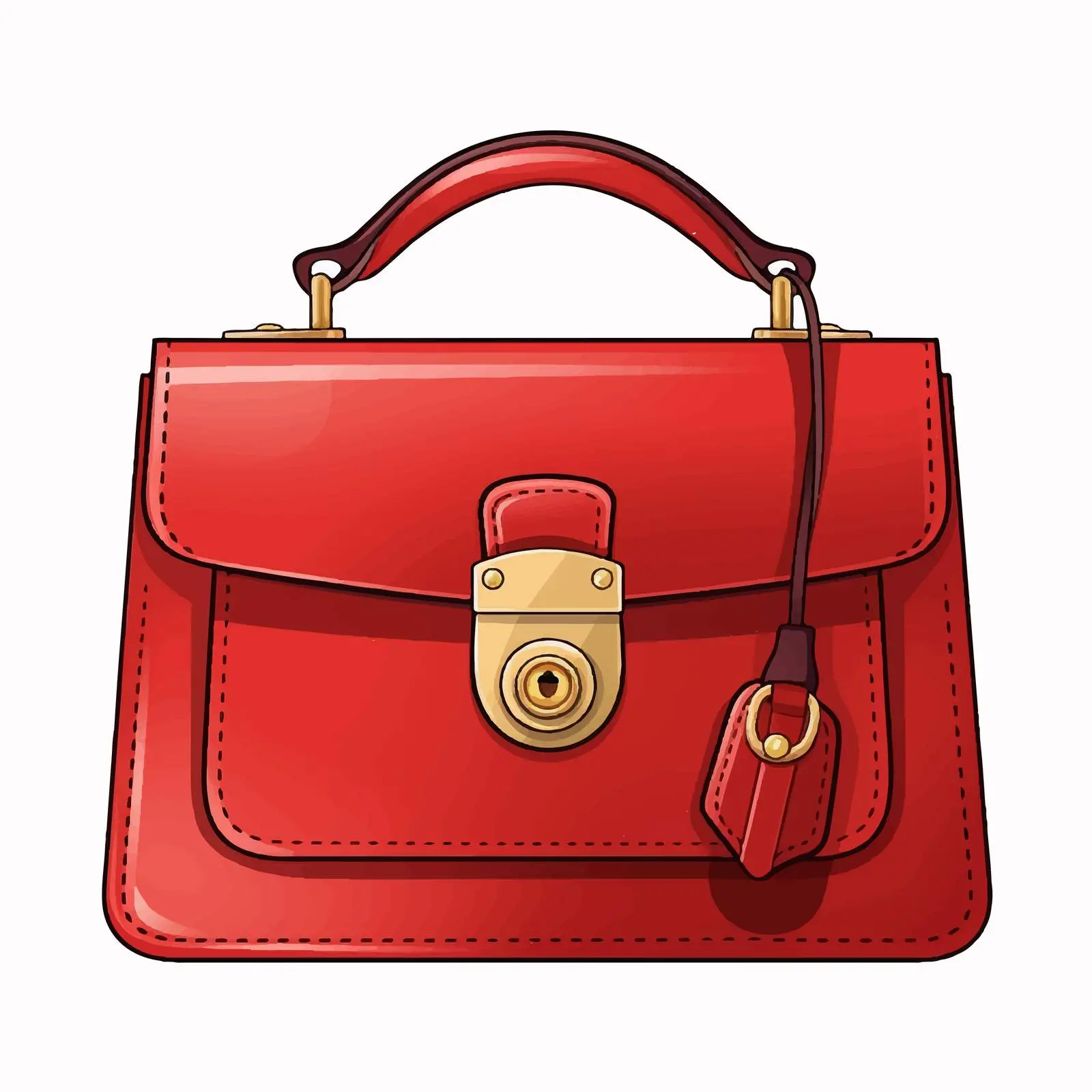 Red Bag Vector Illustration on White Background — free download from Dotvec