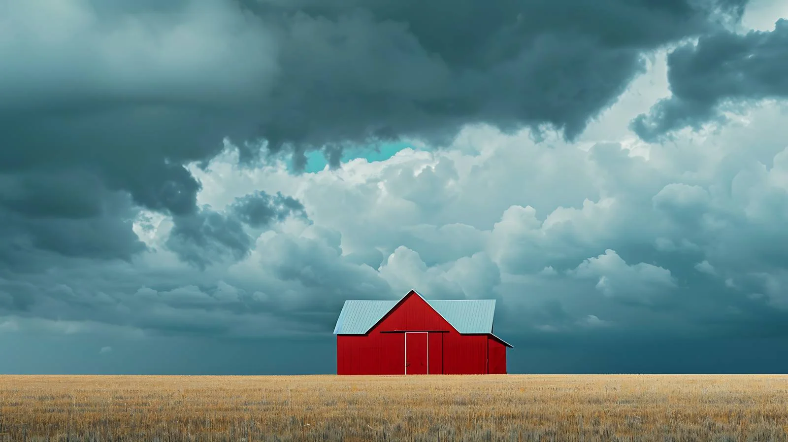 Rustic barn and field under dramatic skies — free download from Dotvec