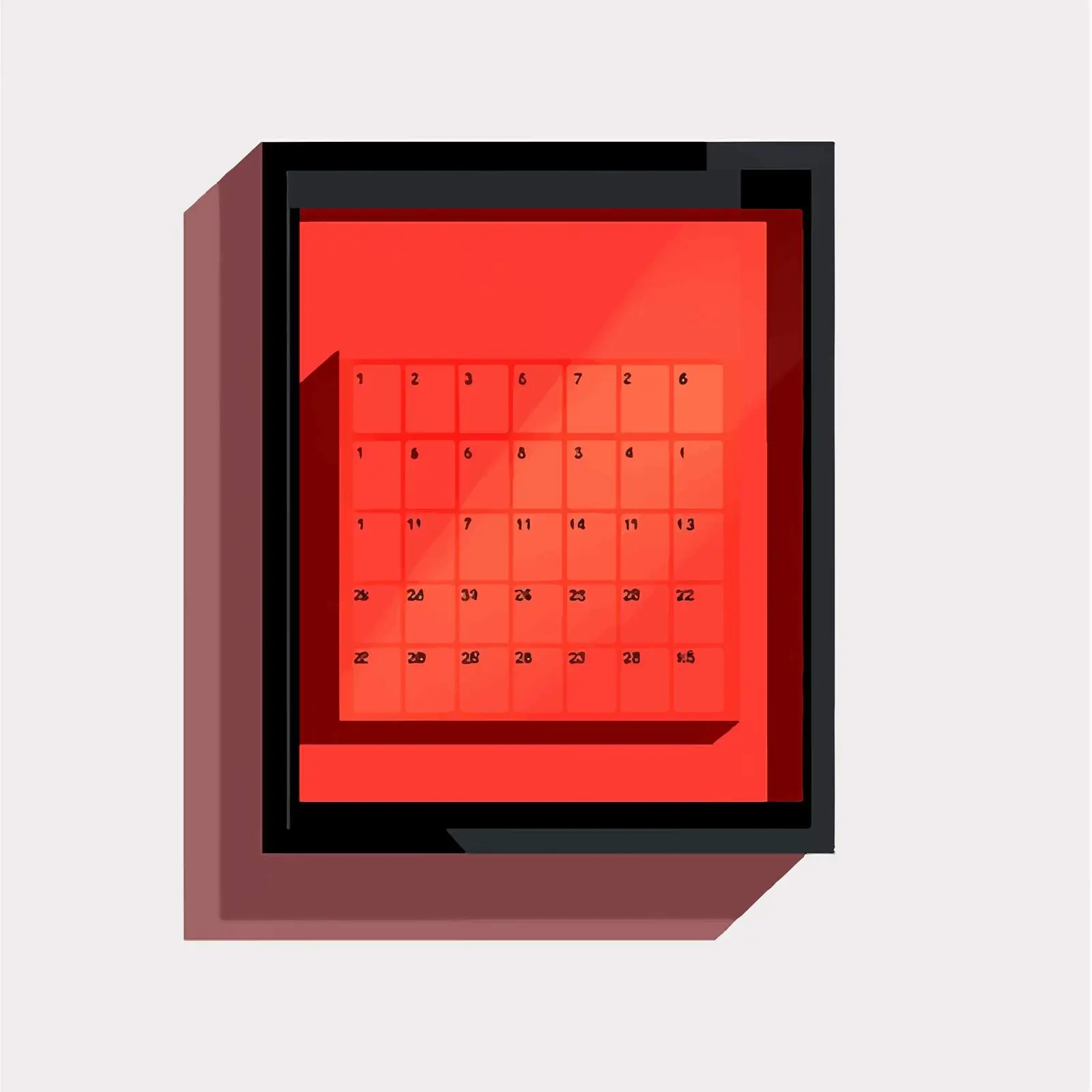 Flat Red Calendar Illustration with First Day Highlighted — free download from Dotvec