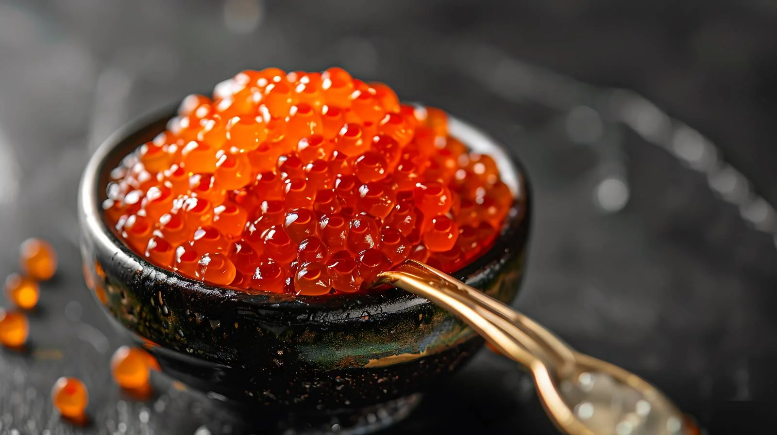 Luxurious Red Caviar Presentation on Black — free download from Dotvec