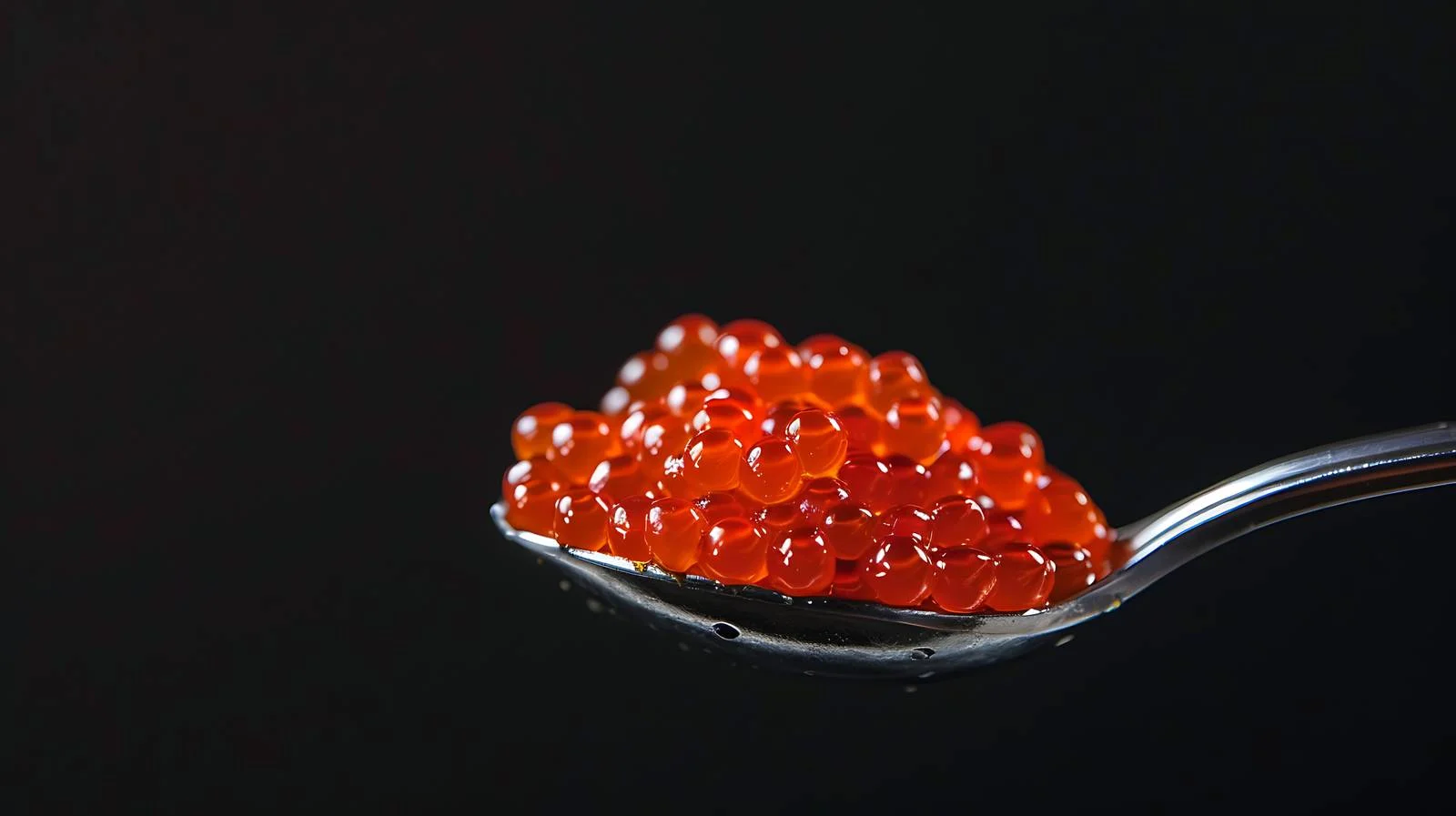 Elegant Red Caviar Presentation on Black — free download from Dotvec
