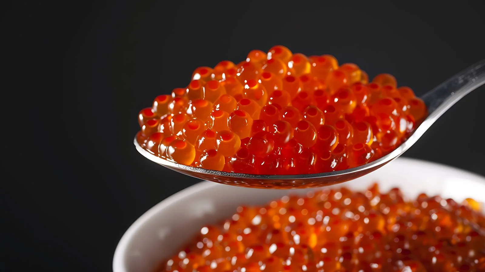 Luxurious Red Caviar in Spoon Presentation — free download from Dotvec