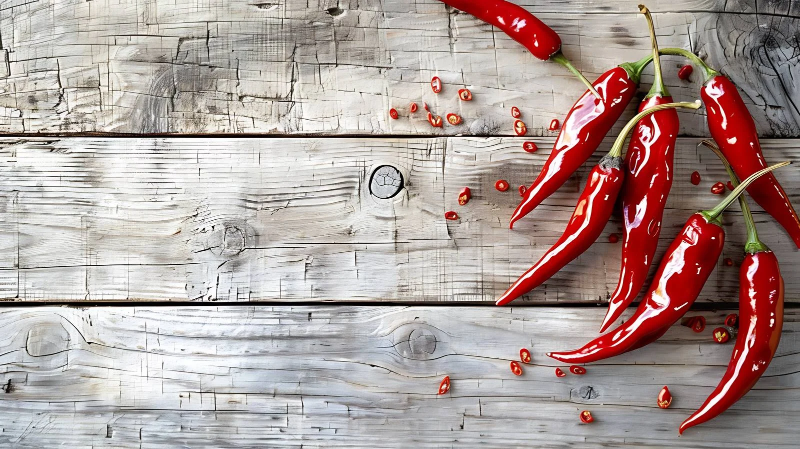 Rustic Red Chili Peppers on Wood — free download from Dotvec