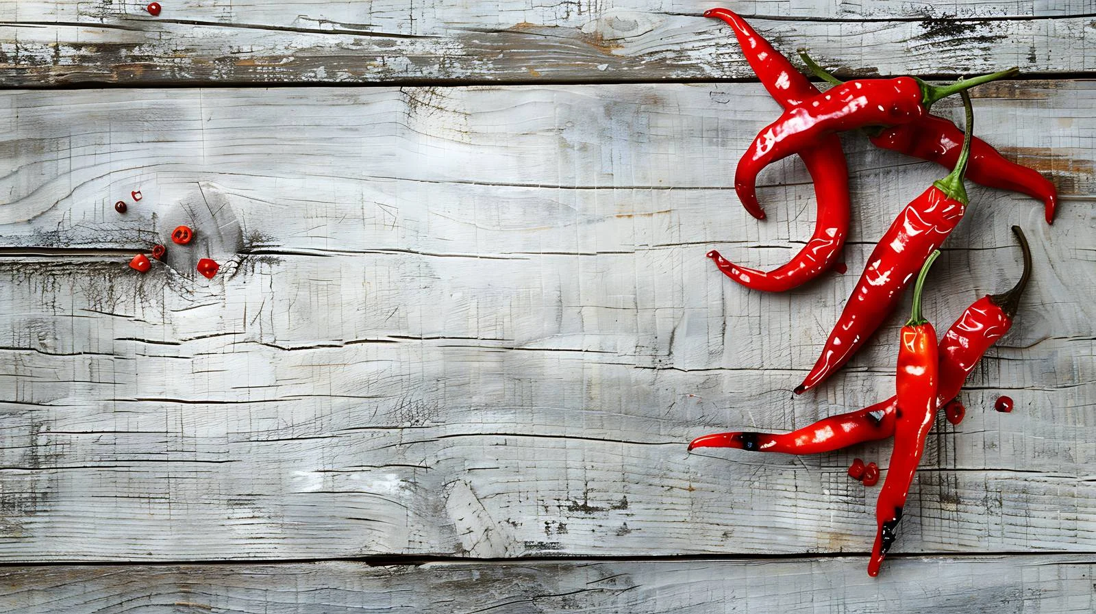 Spicy Red Chili Peppers on Wooden Background — free download from Dotvec