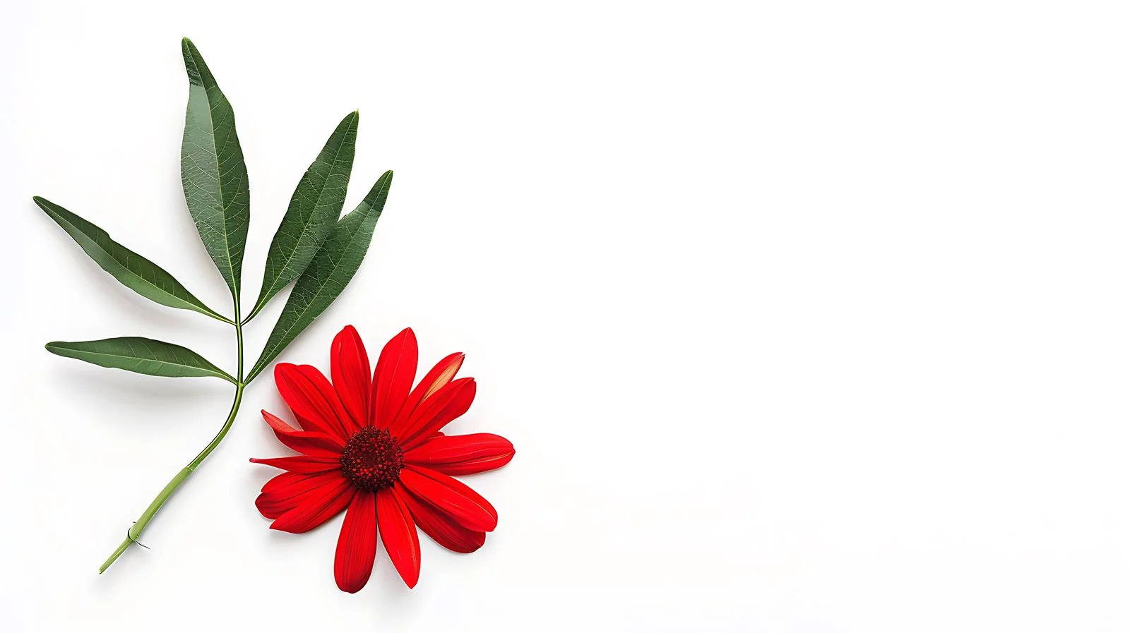 Vibrant Red Daisy Flower on White — free download from Dotvec