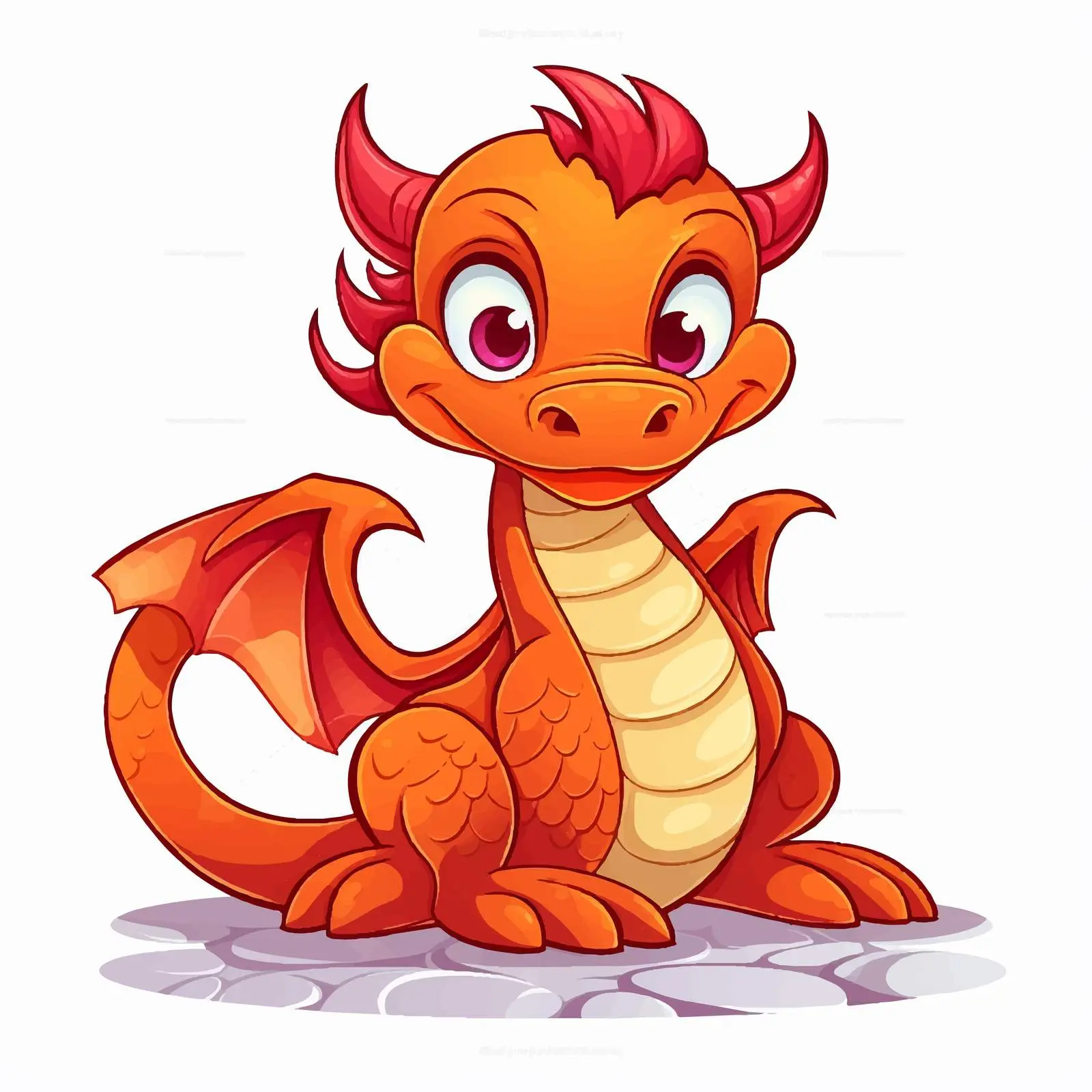 Red Dragon Cartoon Character Sticker Illustration – free playful dragon image from Dotvec
