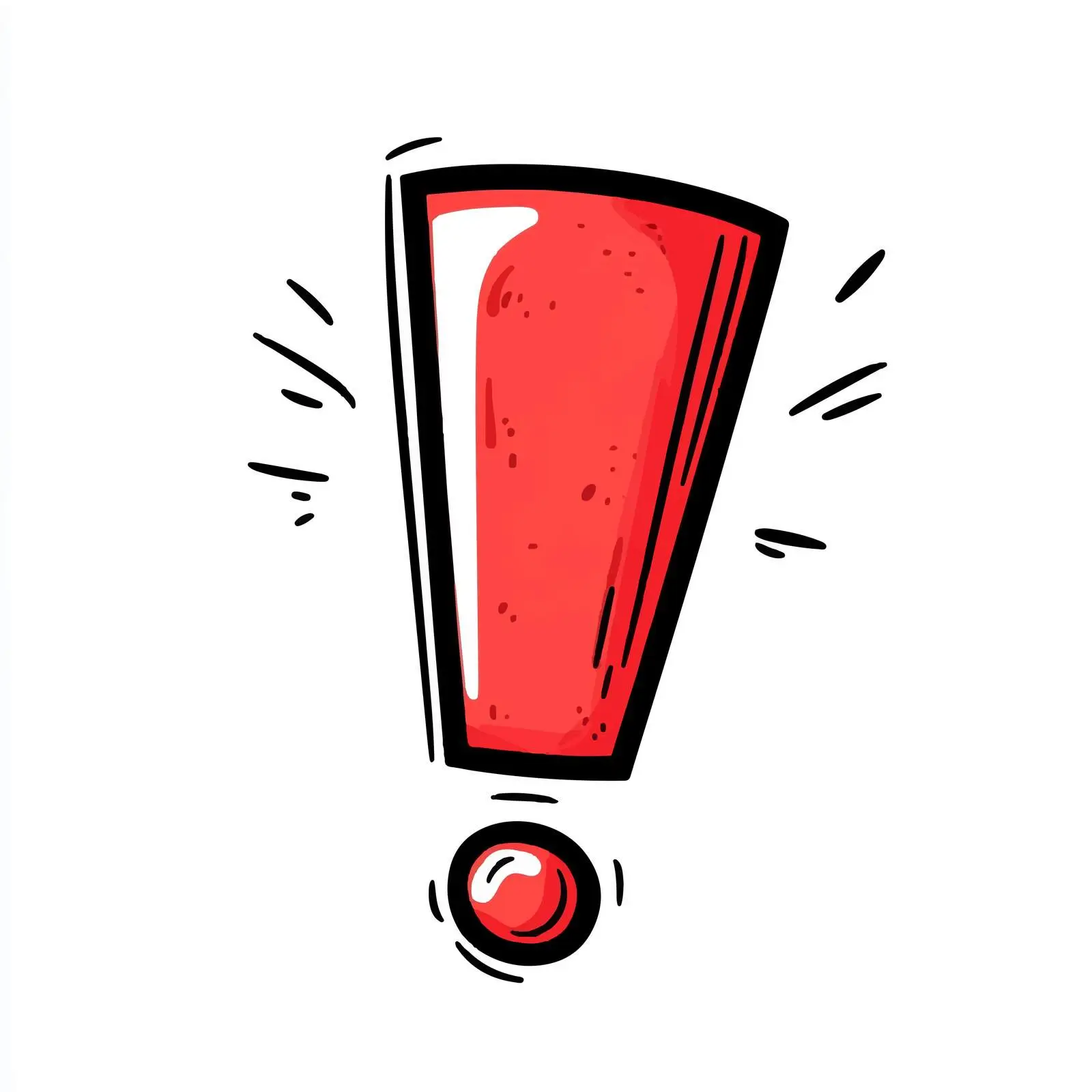 Red Exclamation Mark Cartoon Vector Illustration — free download from Dotvec