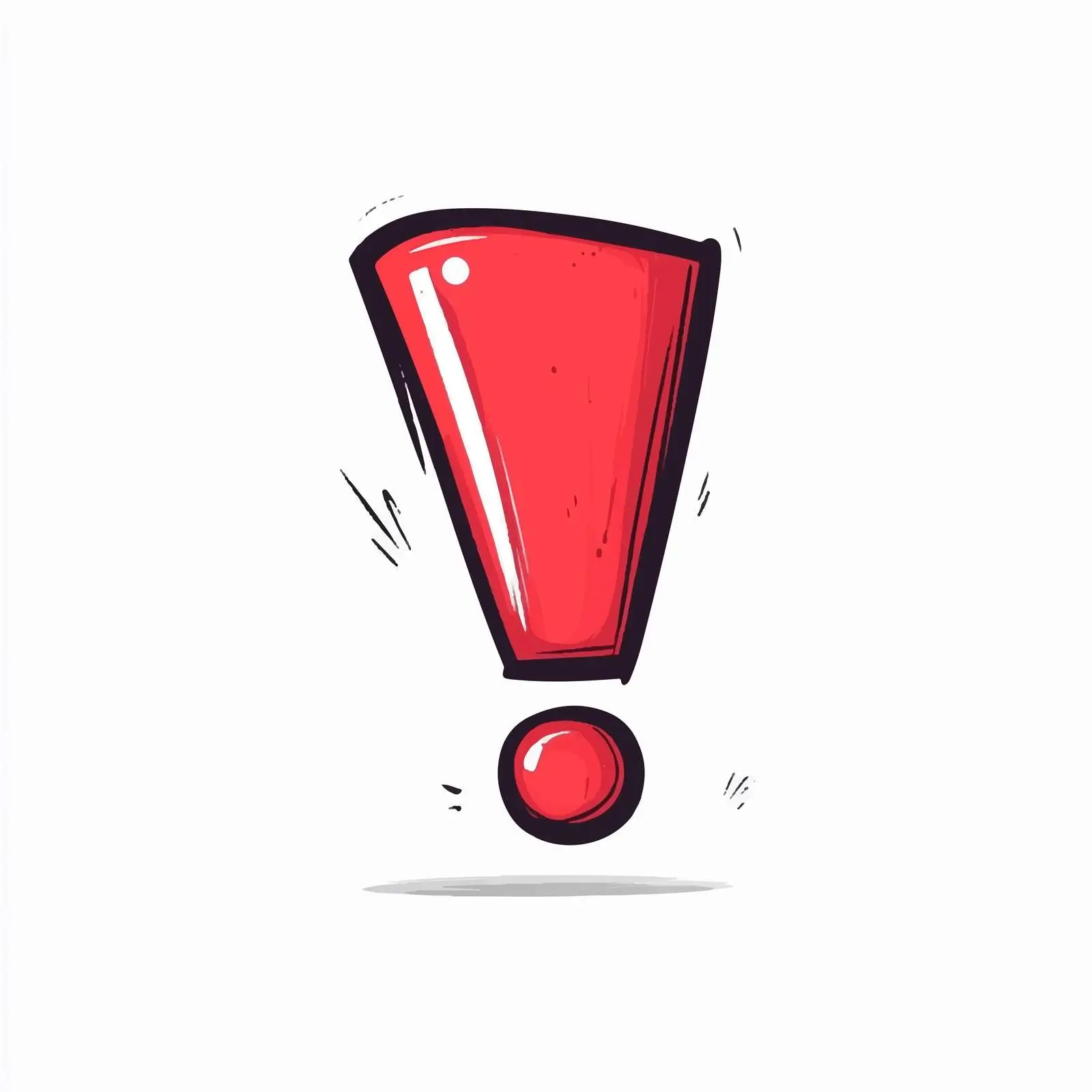 Red Exclamation Mark Cartoon Vector Illustration — free download from Dotvec