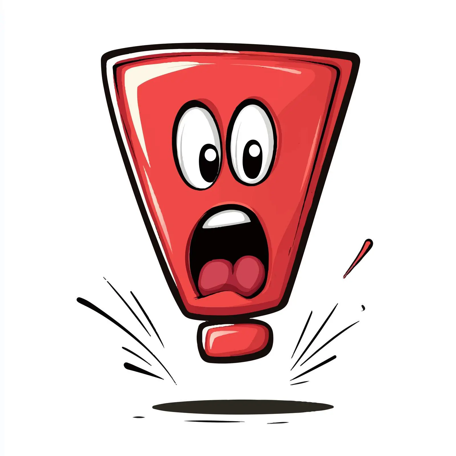 Red Exclamation Mark Cartoon Vector Illustration — free download from Dotvec