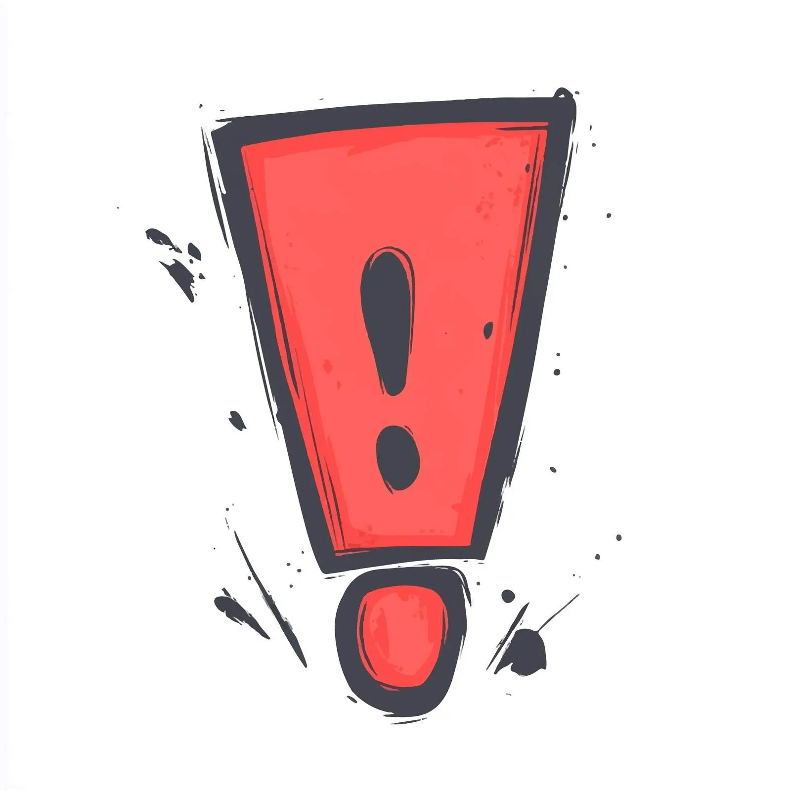 Red Exclamation Mark Cartoon Vector Illustration — free download from Dotvec