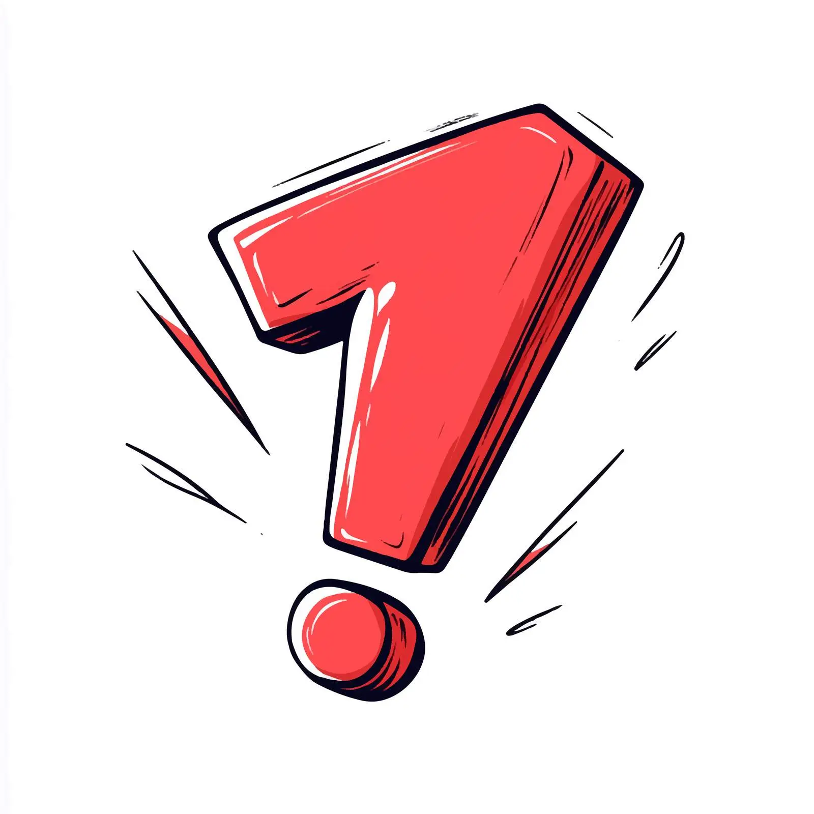 Cartoon Red Exclamation Mark Vector Illustration — free download from Dotvec