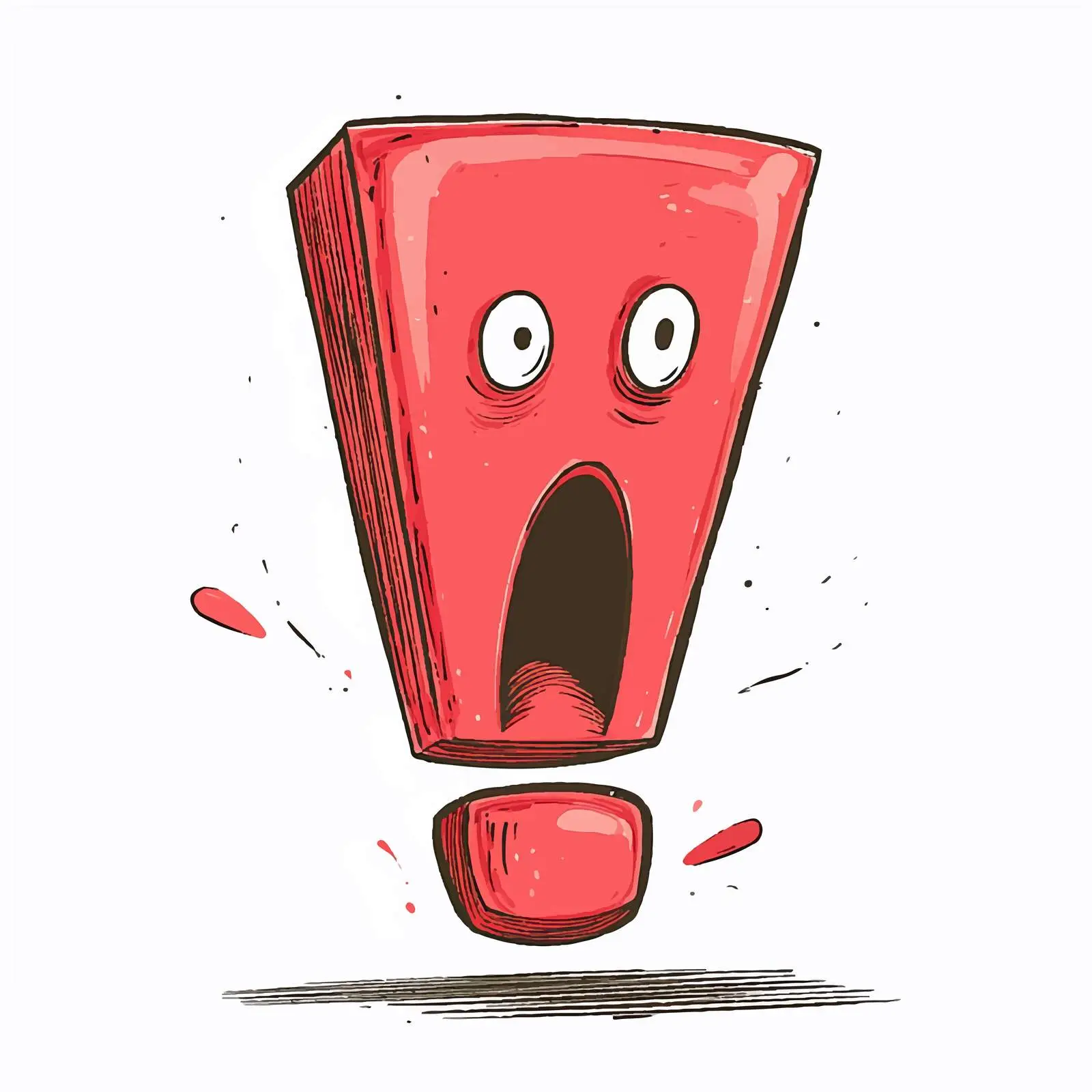 Red Exclamation Mark Cartoon Vector Illustration — free download from Dotvec