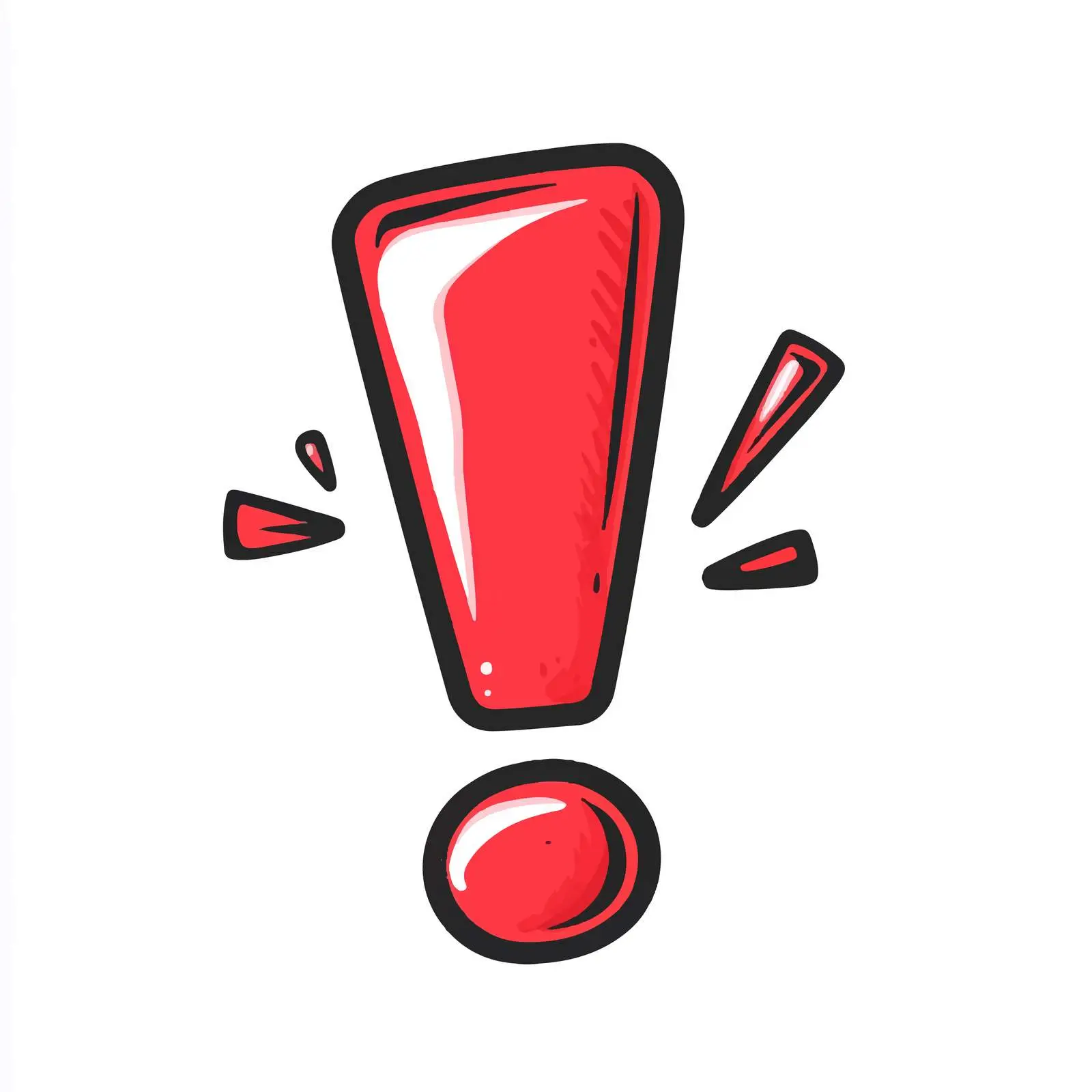Cartoon Red Exclamation Mark Vector Illustration — free download from Dotvec