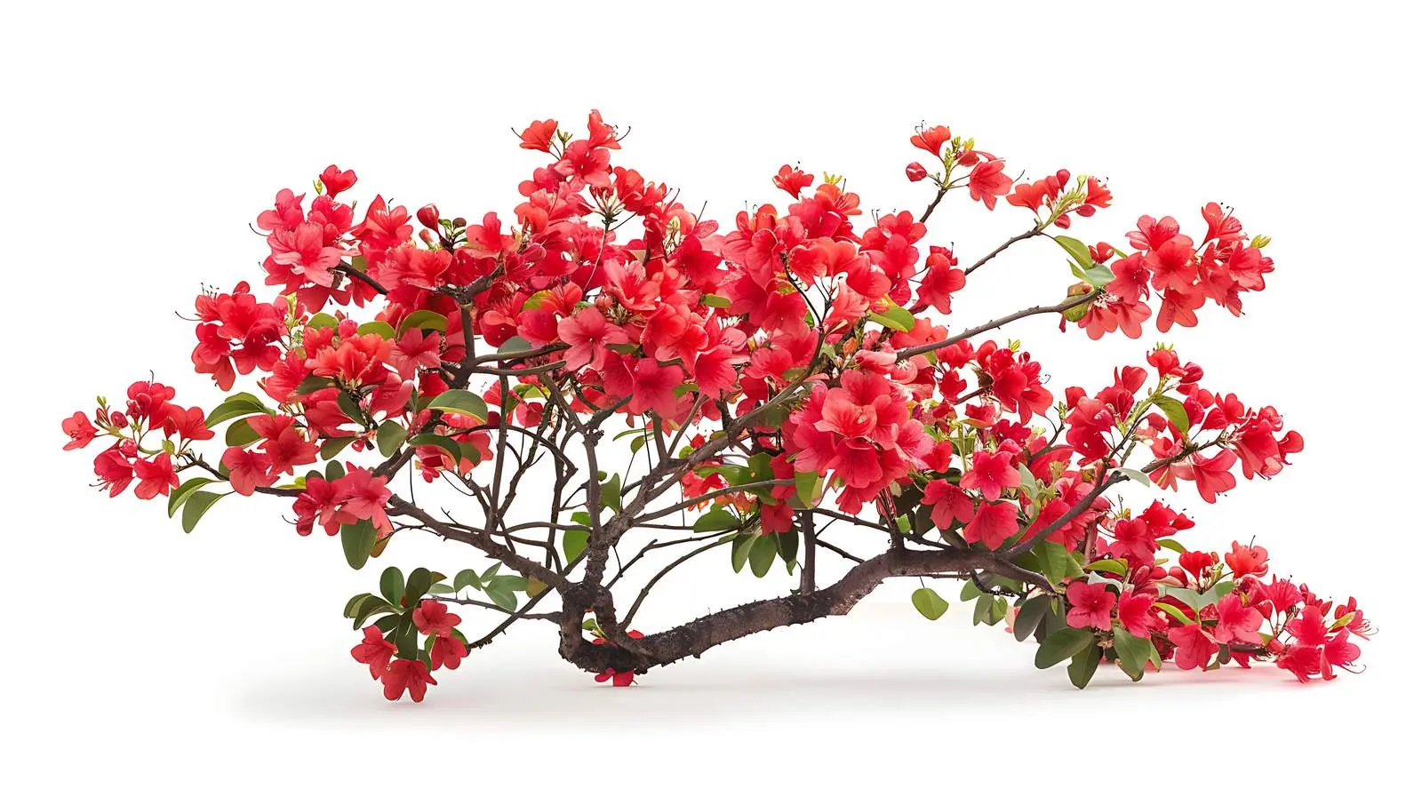 Red Flower Bush on White Isolated Background — free download from Dotvec