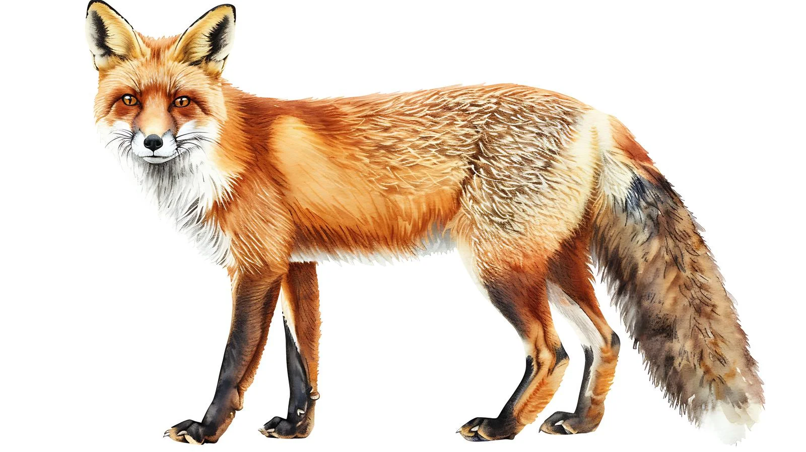 Vibrant Red Fox Watercolor Painting Isolated — free download from Dotvec