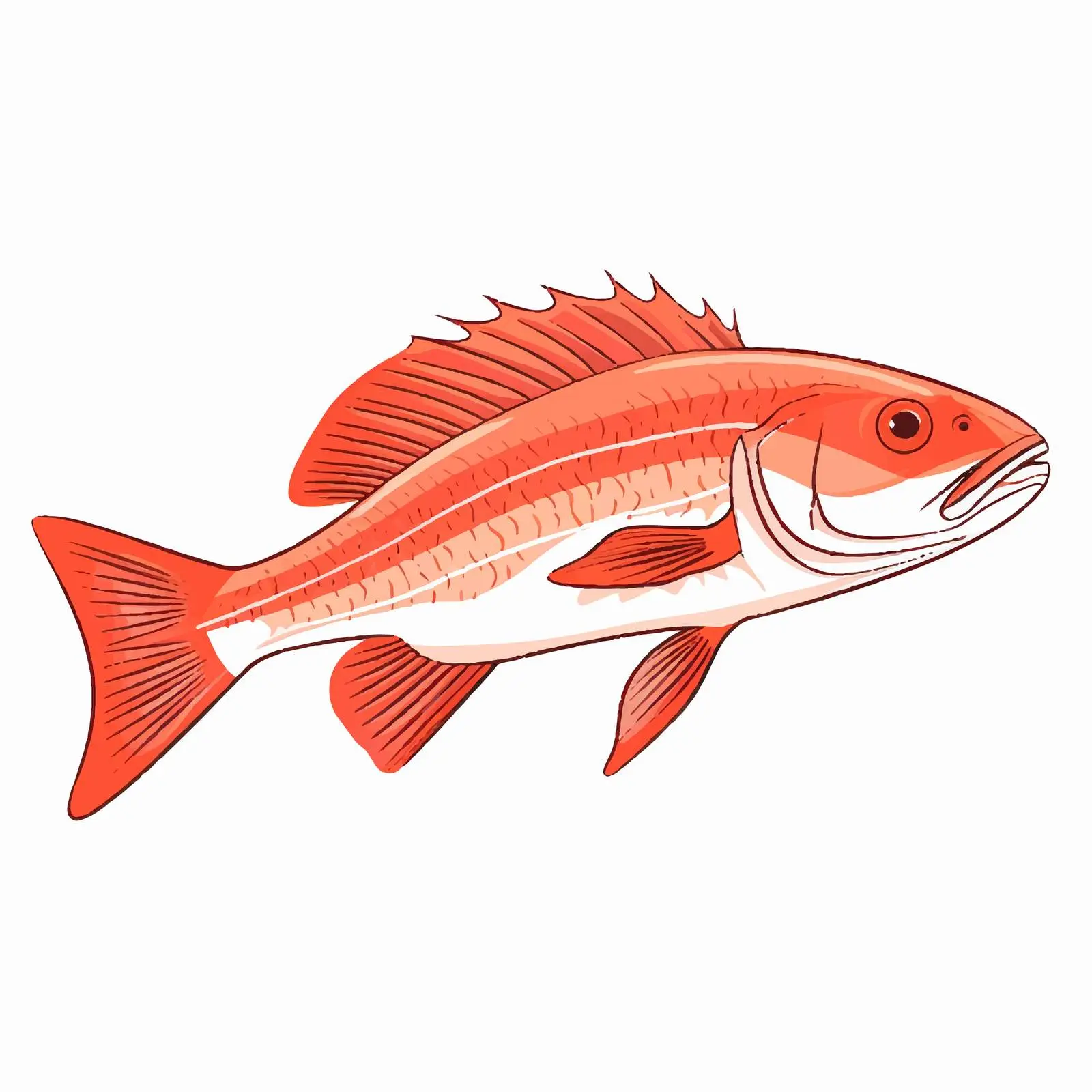 Red Gurnard Fish Vector Illustration – free nautical art image from Dotvec