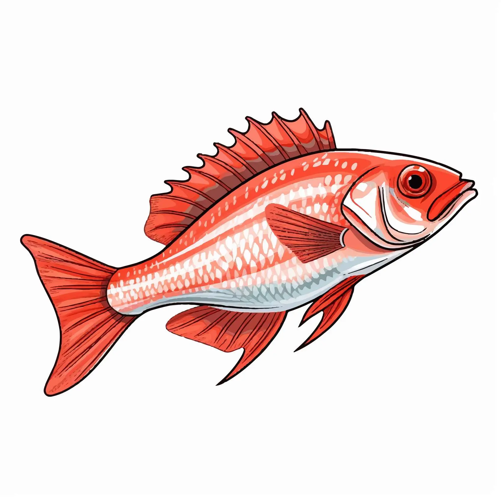 Red Gurnard Fish Vector Illustration — free download from Dotvec