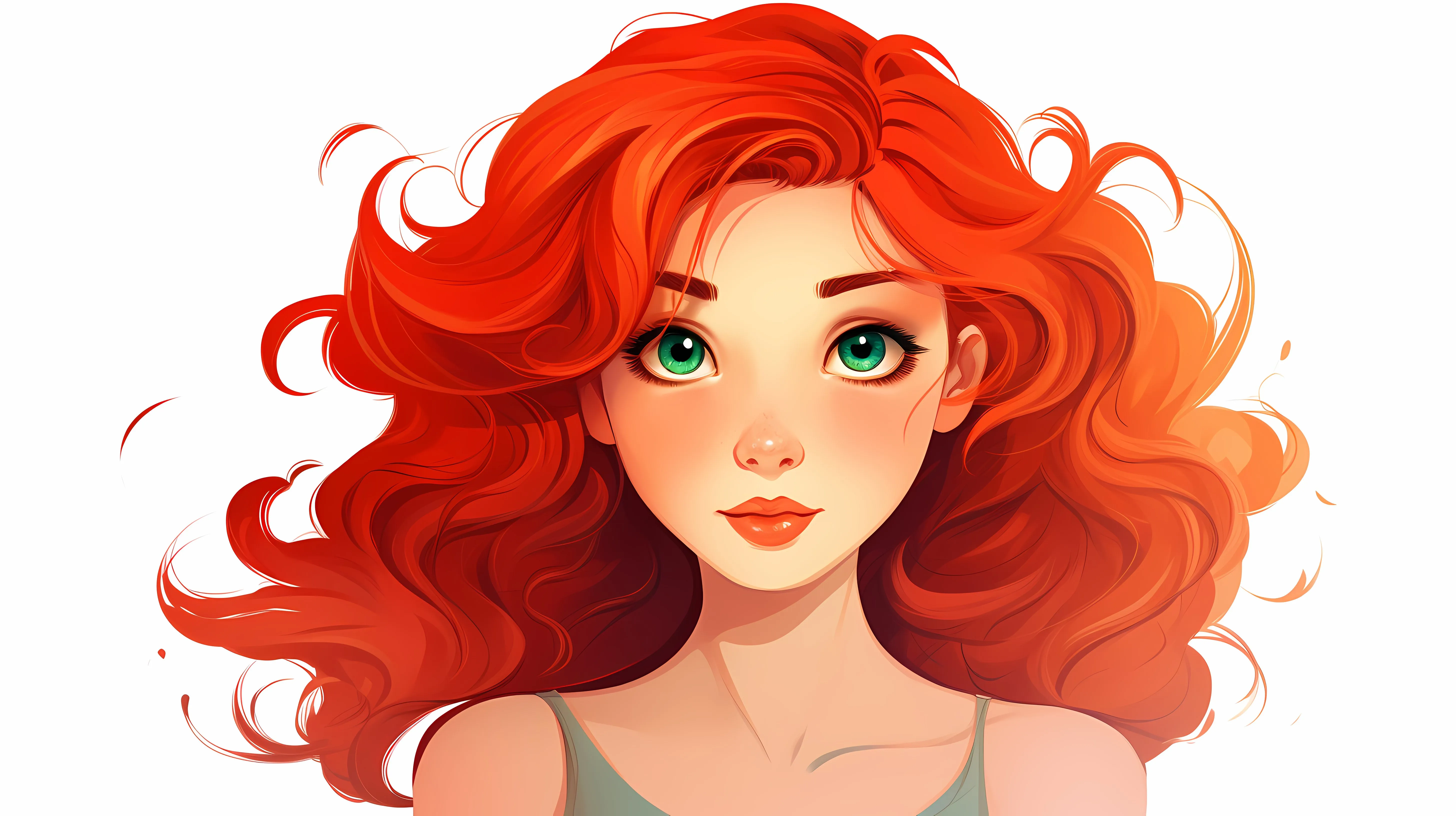 Red-Haired Cartoon Fairy Vector Illustration — free download from Dotvec
