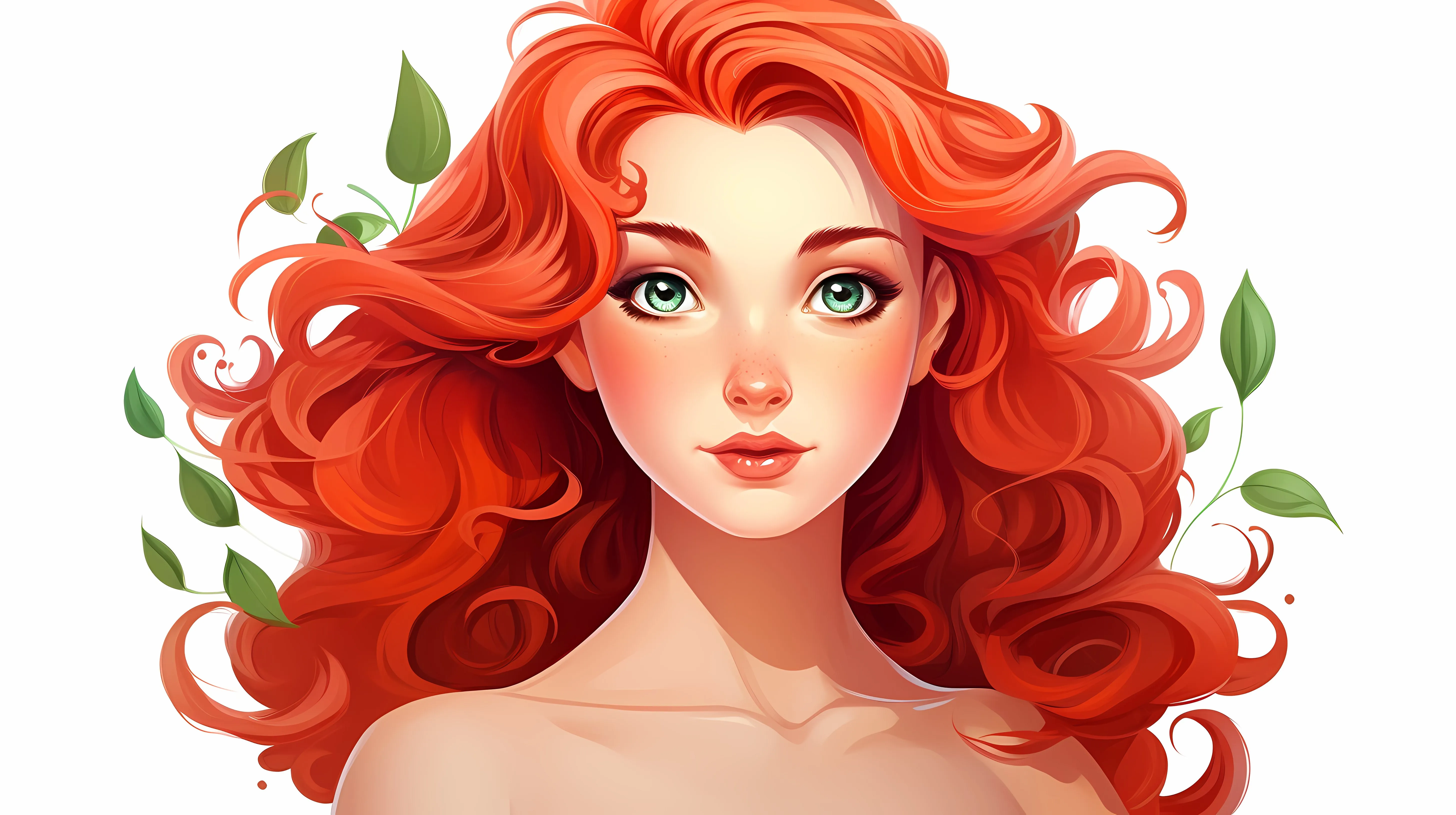 Red-Haired Cartoon Fairy Vector Illustration — free download from Dotvec