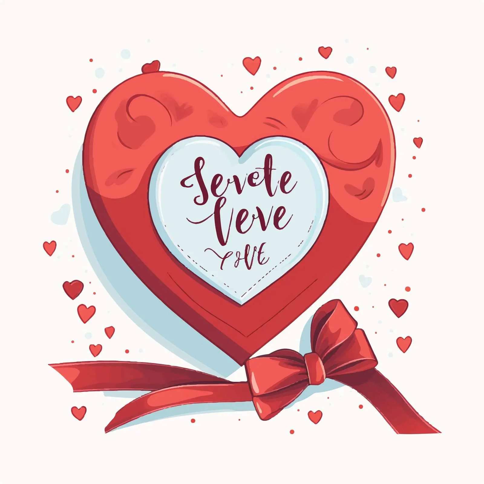 Love Yourself Vector with Heart and Ribbon — free download from Dotvec