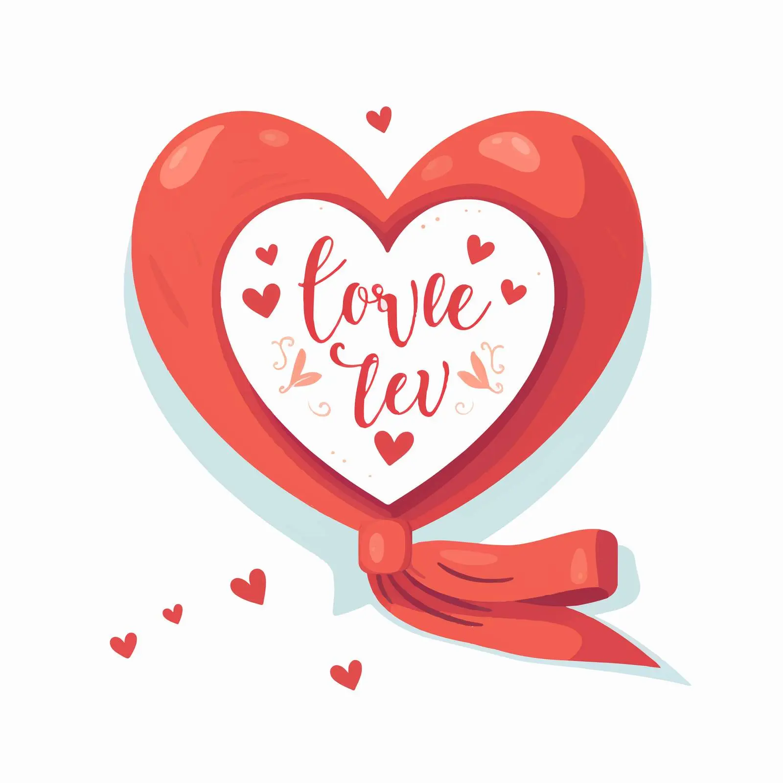 Heart and Ribbon Vector with Love Yourself Inscription – free heart icon image from Dotvec