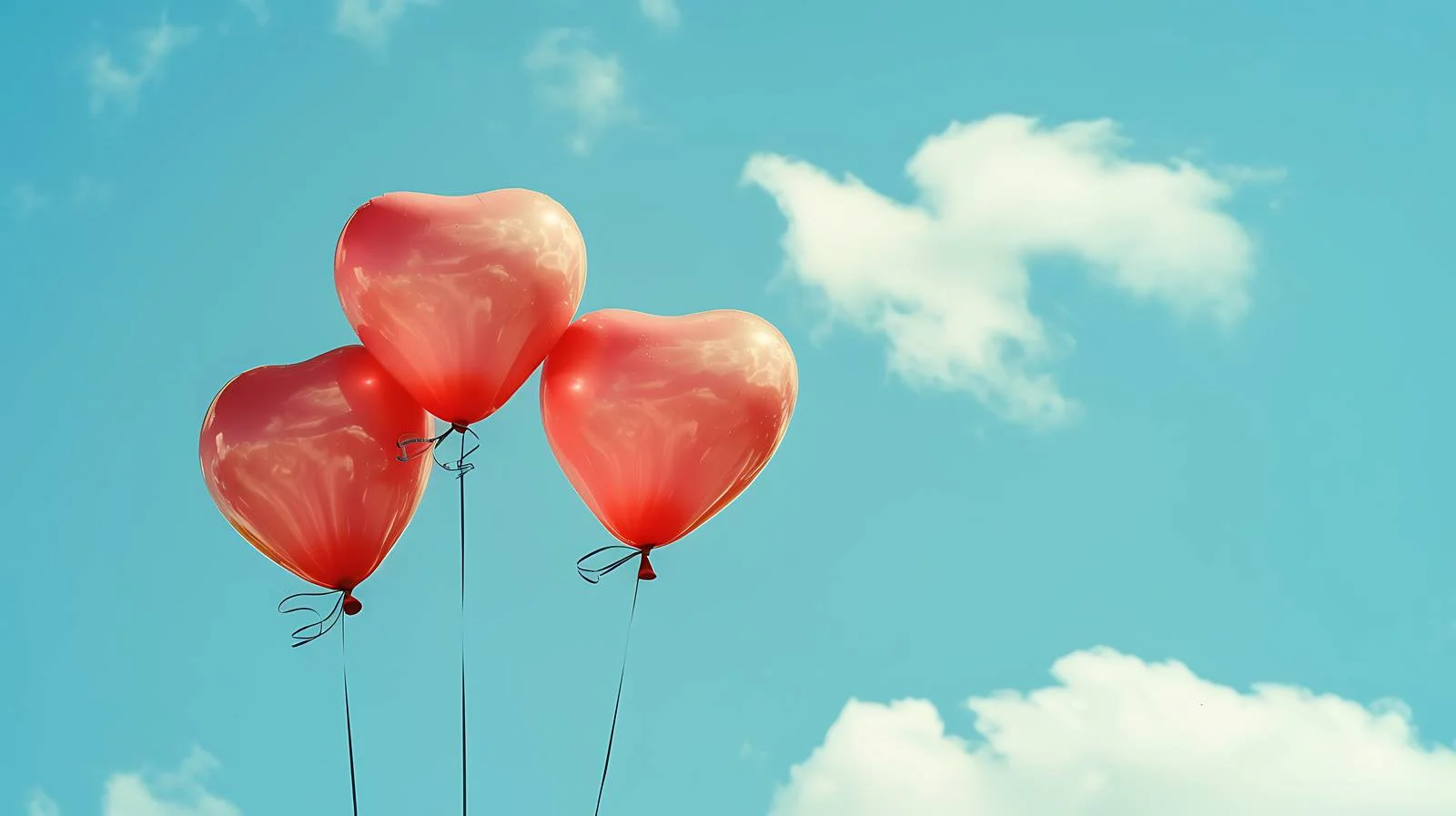 Heart Balloons and Cloud on Blue Sky — free download from Dotvec
