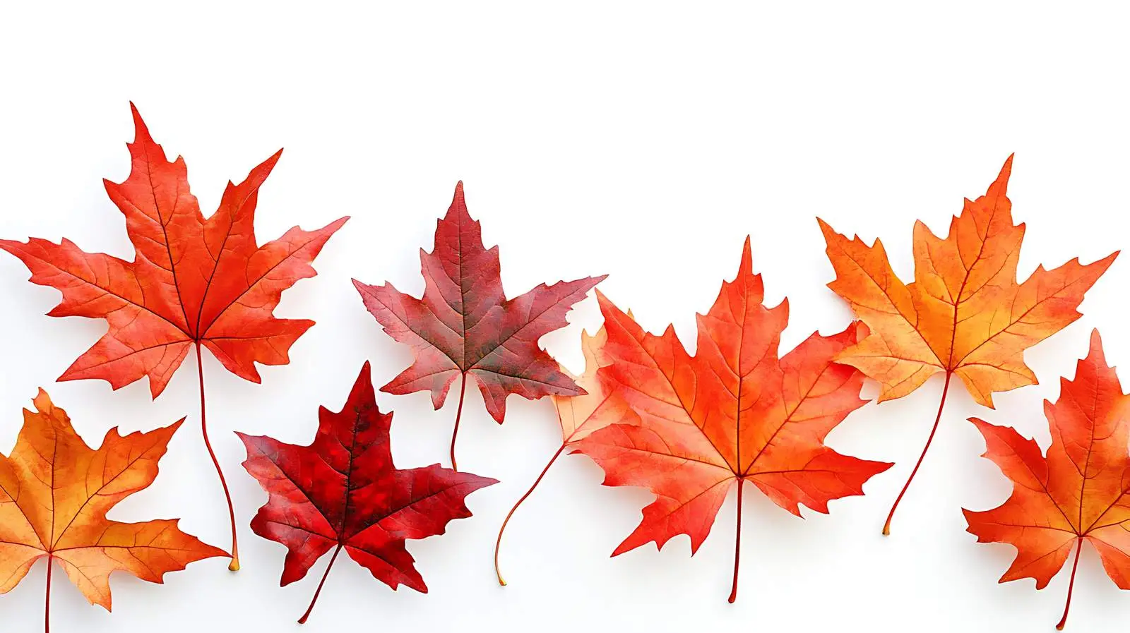Vibrant Red Maple Leaves on White Background — free download from Dotvec